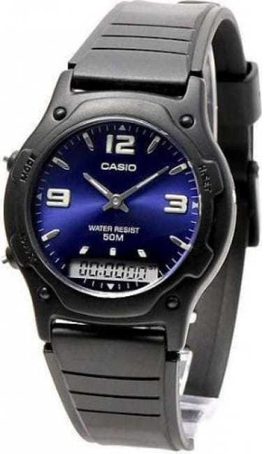 Casio Casio Collection AW-49HE-2AVDF (AW-49HE-2A) мужские часы синий циферблат на запястье