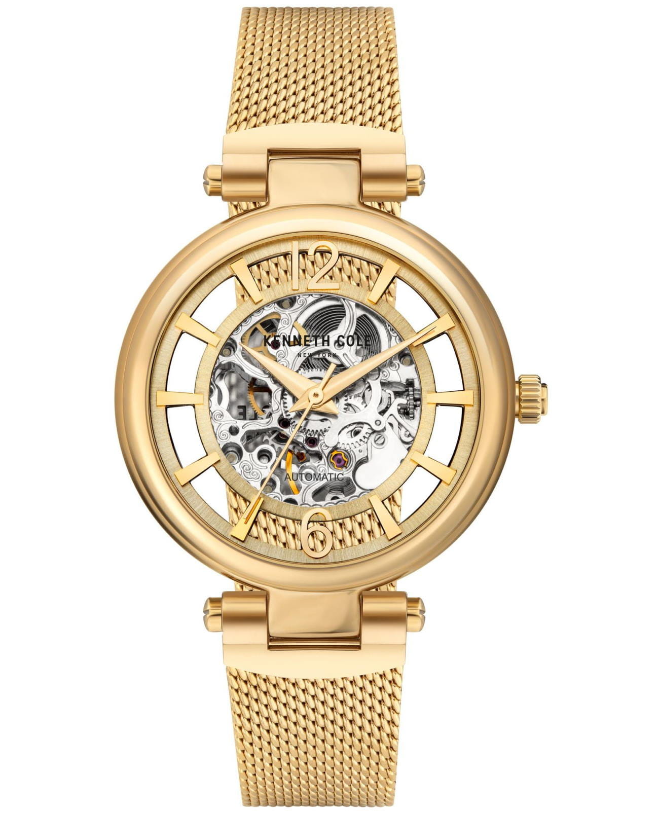 Kenneth Cole Kenneth Cole Classic KCWLL2105803  KCWLL2105803 механические женские часы белый циферблат, браслет нержавеющая сталь — вид спереди