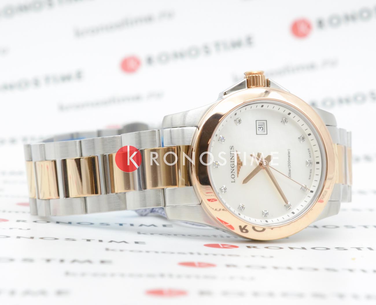 Оригинальные часы Longines Longines Conquest L3.376.3.88.7 кварцевые калибр механизма l152 общий вид