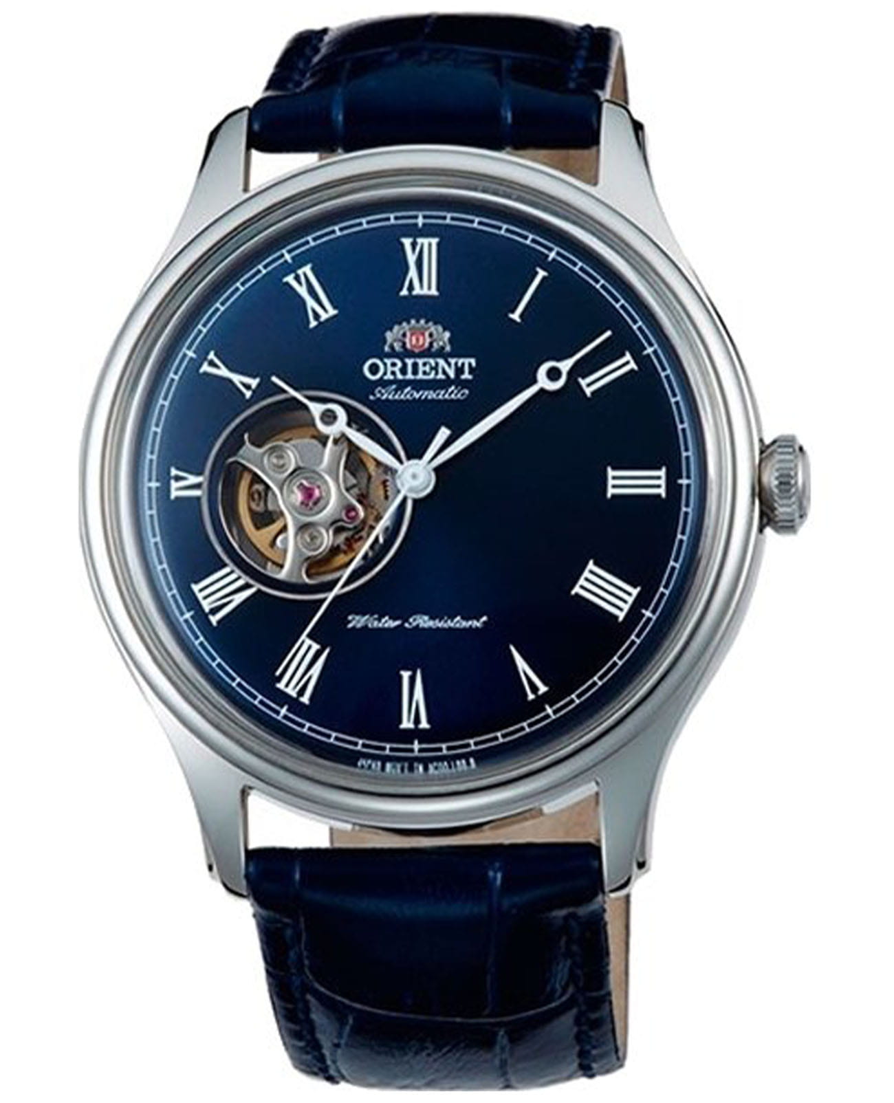 Orient Orient Classic Automatic AG00004D  AG00004D механические мужские часы синий циферблат, браслет кожаный — вид спереди