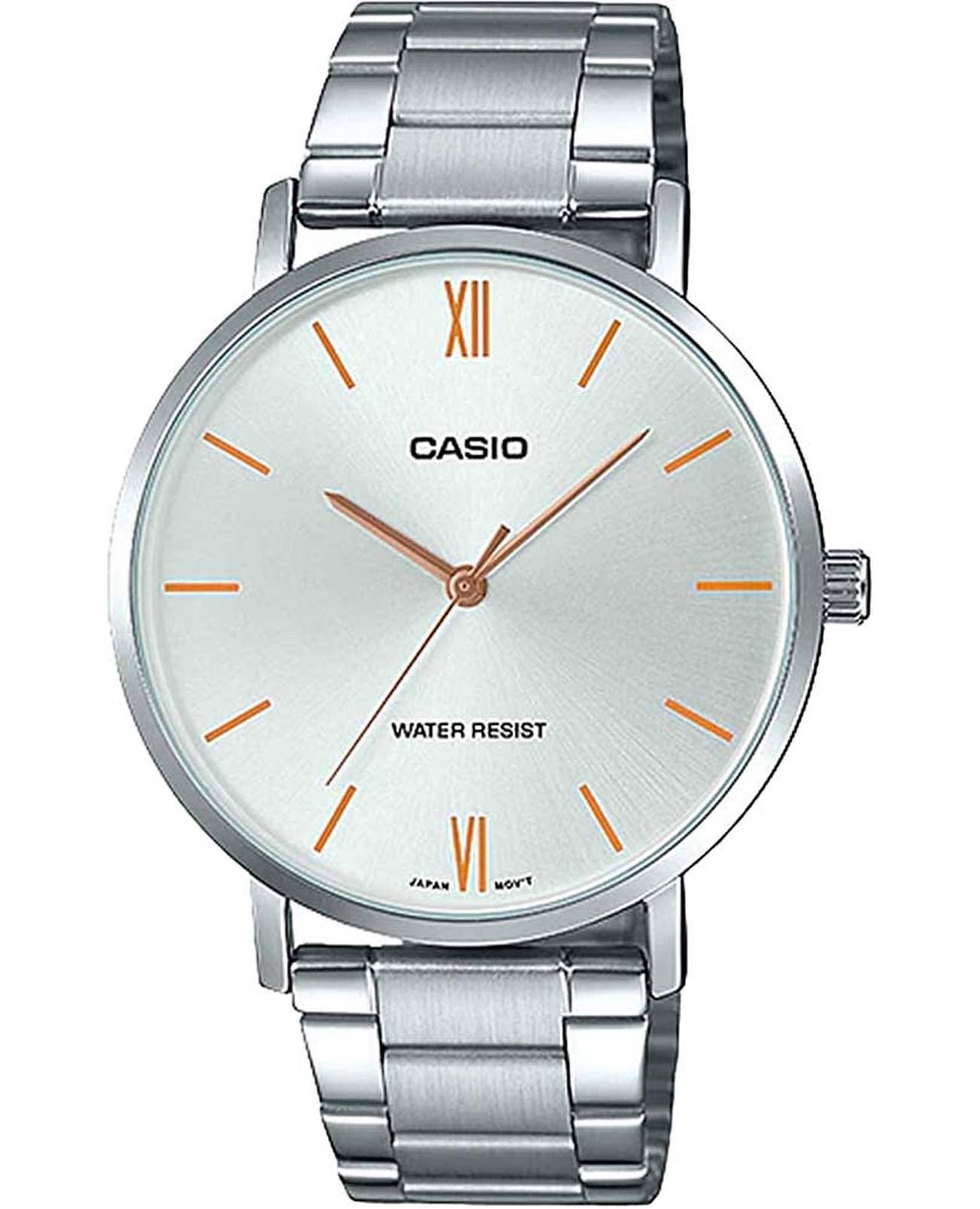 Casio Casio Collection  LTP-VT01D-7B  LTP-VT01D-7B кварцевые женские часы серебристый циферблат, браслет нержавеющая сталь — вид спереди