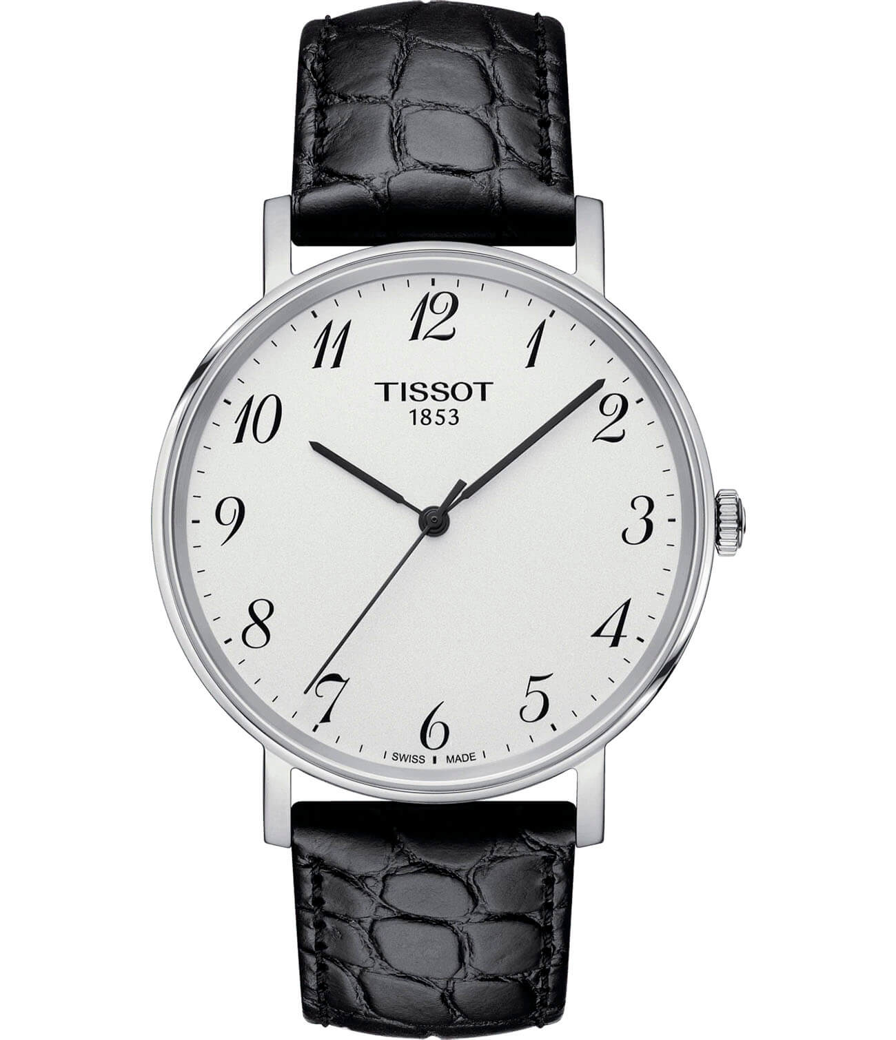 Tissot Tissot Everytime Medium T109.410.16.032.00 Everytime T1094101603200 кварцевые мужские часы белый циферблат, браслет кожаный — вид спереди