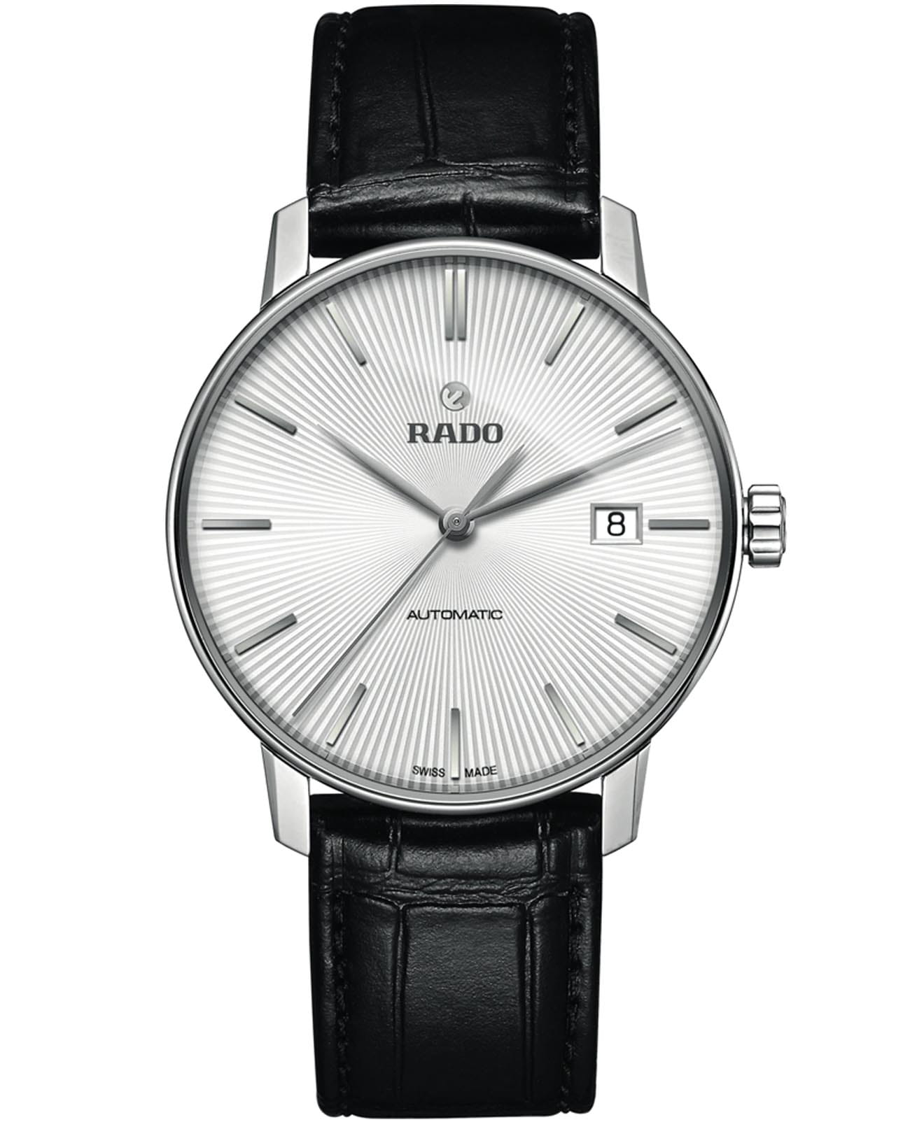 Rado Rado Coupole R22860015 Automatic R22860015 механические мужские часы белый циферблат, браслет кожаный — вид спереди