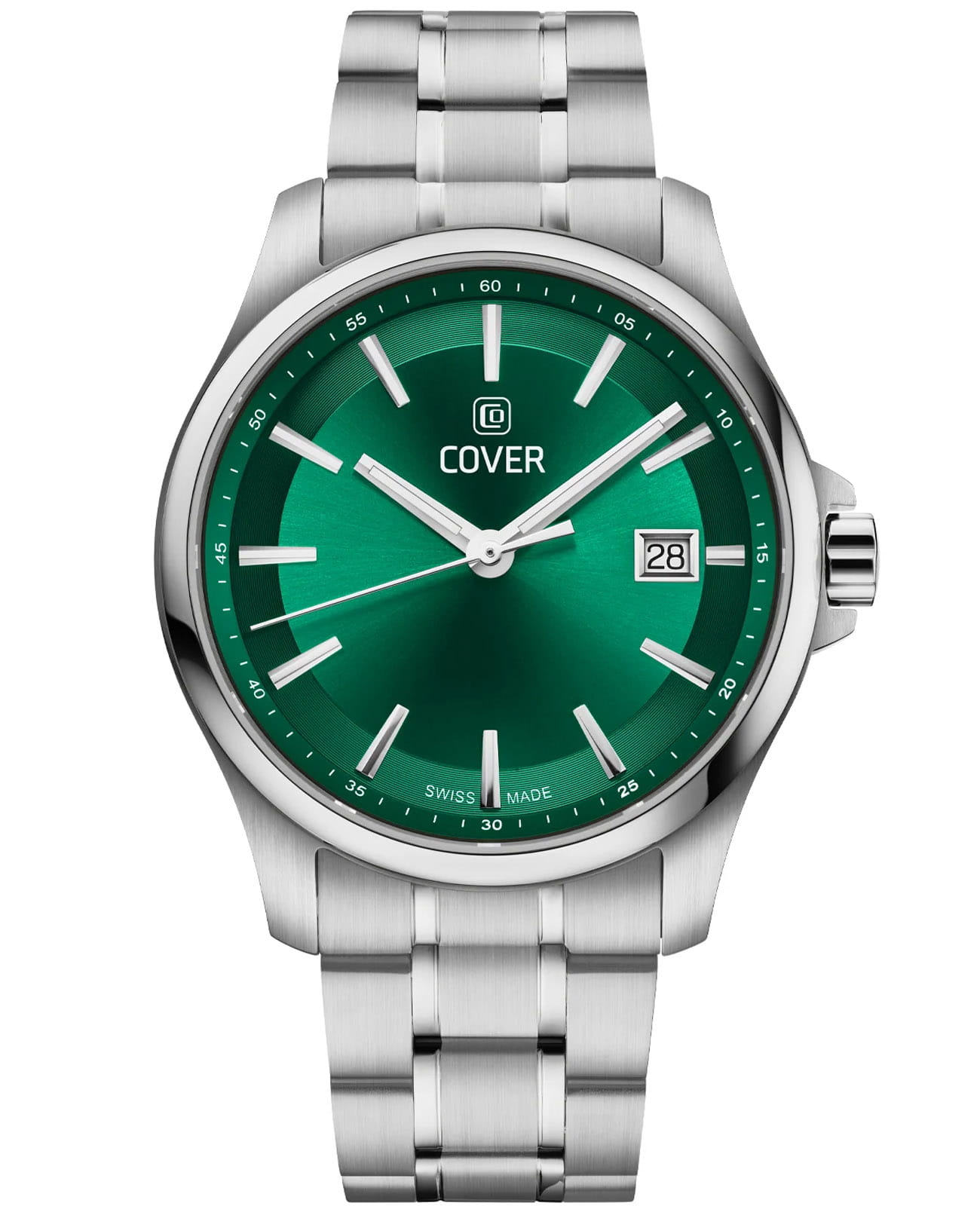 Cover Cover Marville CO214.04  CO214.04 кварцевые мужские часы зеленый циферблат, браслет нержавеющая сталь — вид спереди