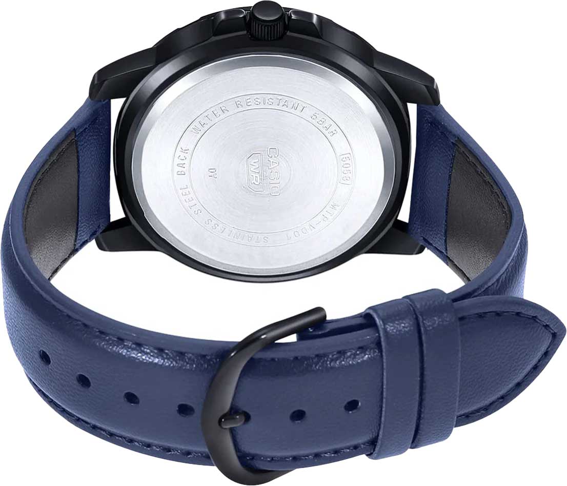 Casio Casio Collection MTP-VD01BL-2B, collection япония мужские часы на браслете кожаный боковой вид