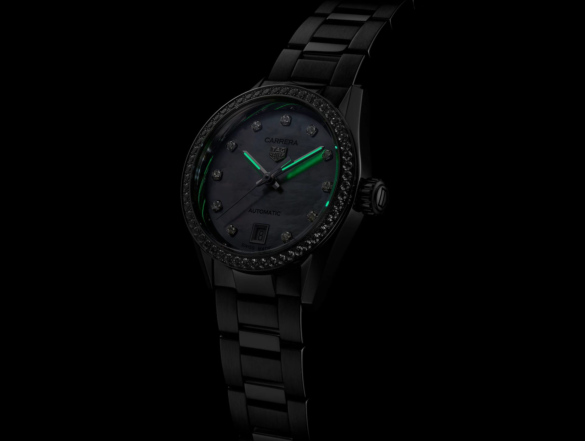 TAG Heuer TAG Heuer Carrera WBN2414.BA0621, carrera швейцария женские часы на браслете нержавеющая сталь боковой вид