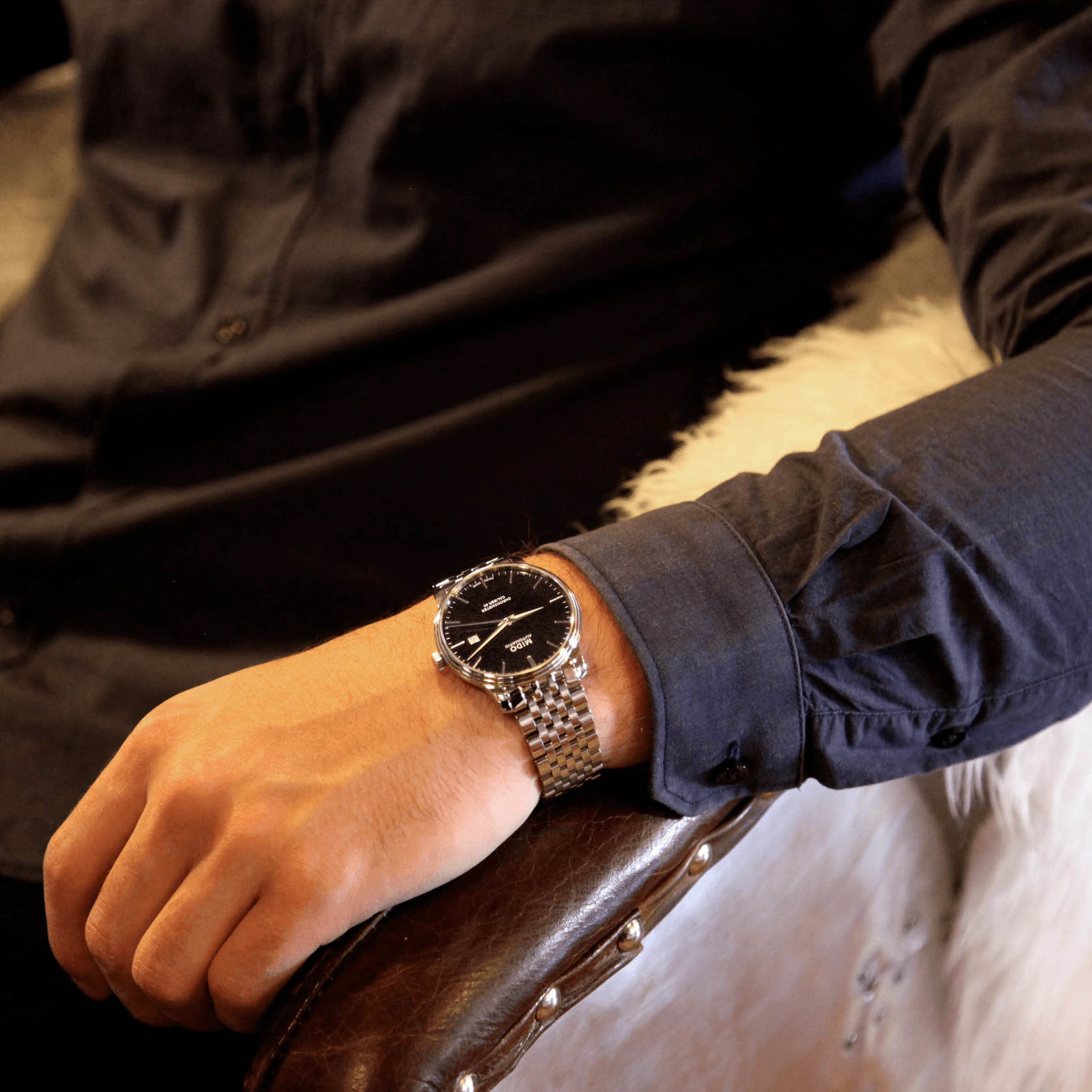 Mido Mido Baroncelli Chronometer Silicon Gent M027.408.11.051.00 , наручные мужские часы фото под углом