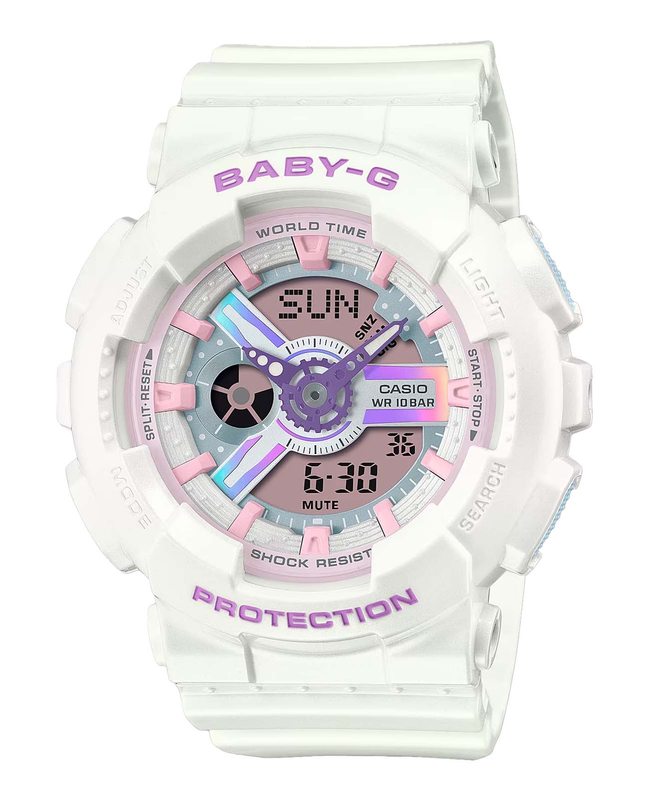 Casio Casio Baby-G BA-110FH-7ADR (BA-110FH-7A)  BA-110FH-7ADR кварцевые женские часы  циферблат, браслет пластик — вид спереди