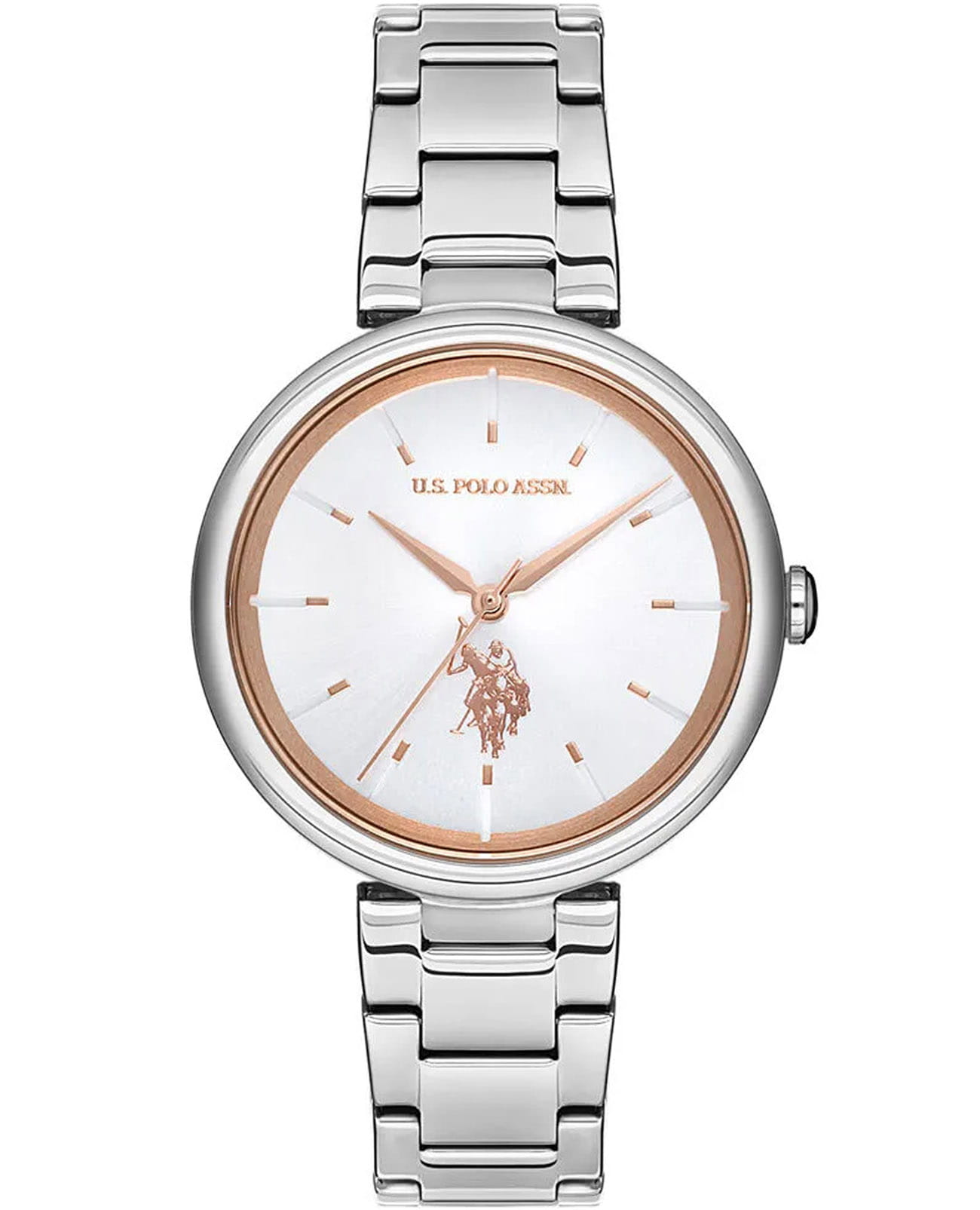 U.S. Polo Assn. U.S. Polo Assn. Stile USPA2015-02  USPA2015-02 кварцевые женские часы серебристый циферблат, браслет нержавеющая сталь — вид спереди