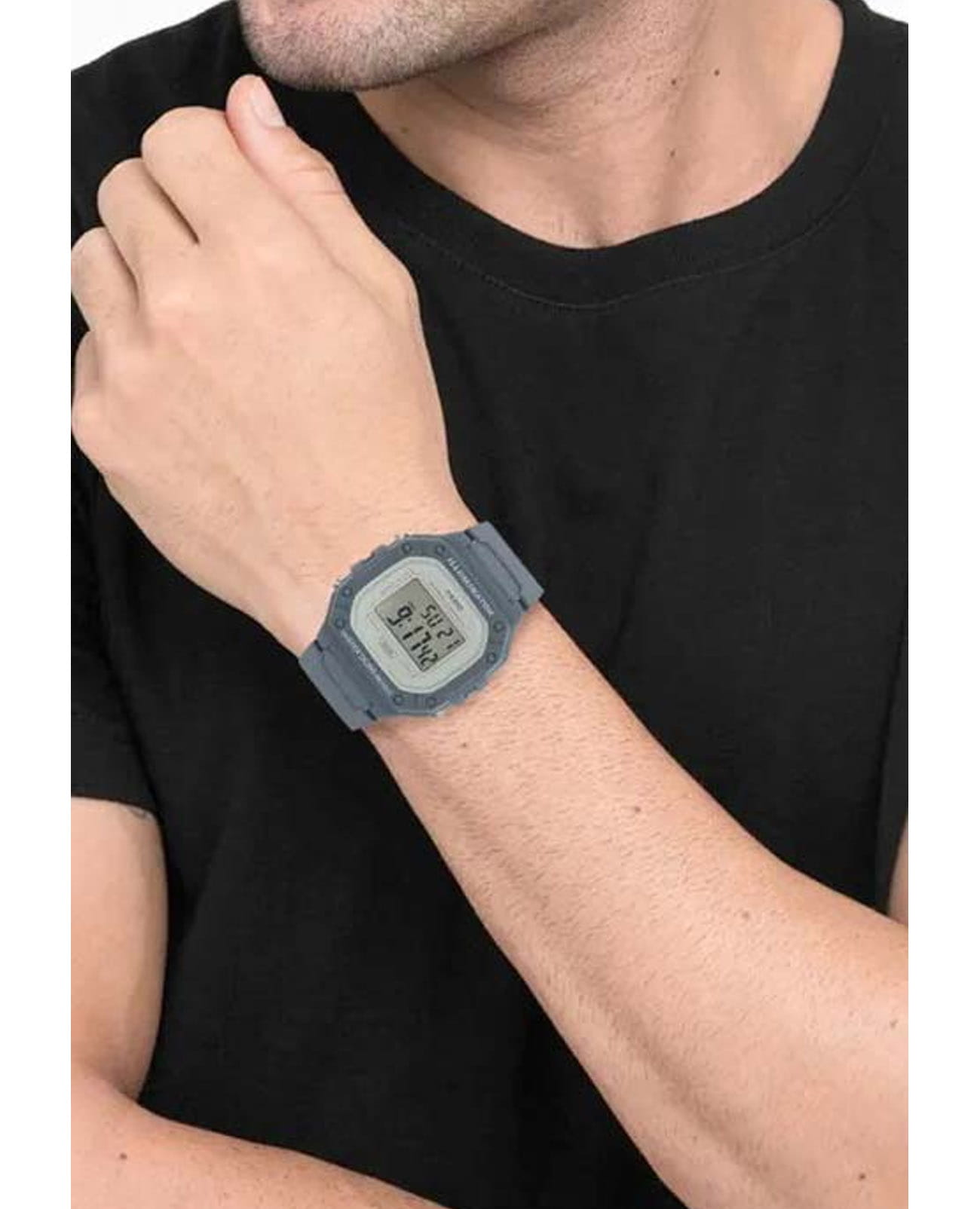 Casio W-218HC-2AVEF мужские часы застежка крупным планом