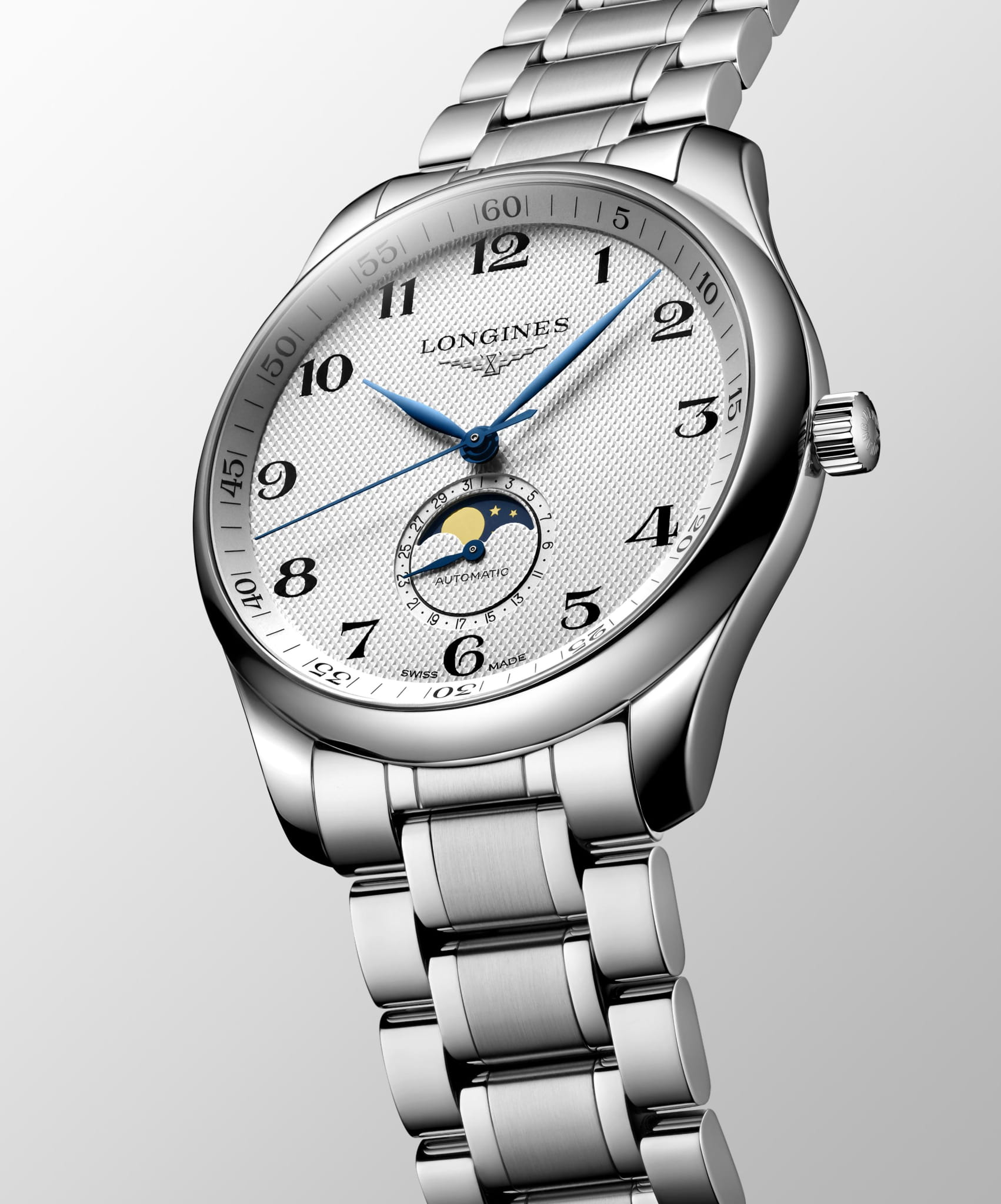 Longines Longines Master Collection L2.919.4.78.6 механические мужские часы часы крупный план серебристый циферблата
