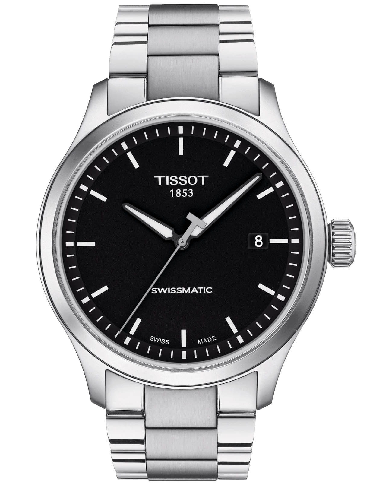 Tissot Tissot Gent XL Swissmatic T116.407.11.051.00 Gent XL T1164071105100 механические мужские часы черный циферблат, браслет нержавеющая сталь — вид спереди