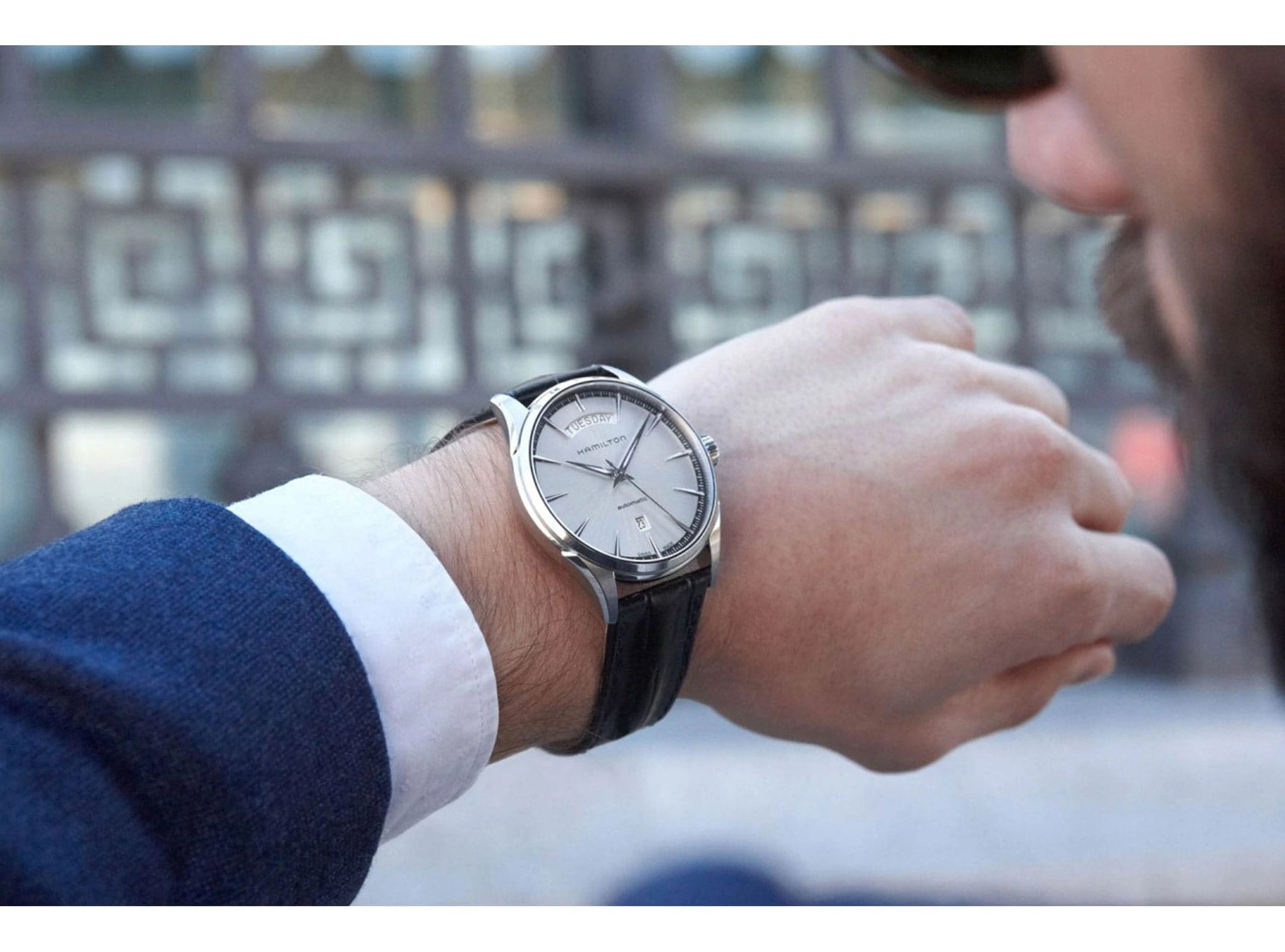 Hamilton Hamilton Jazzmaster Day Date Auto H42565751 , наручные мужские часы фото под углом