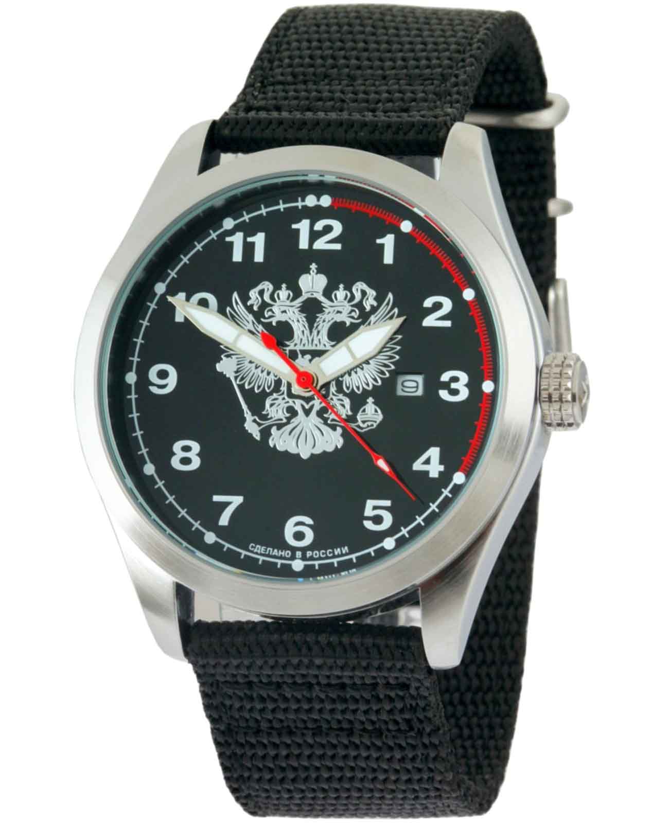 Спецназ Спецназ Атака С2861318-2115-09  С2861318-2115-09 кварцевые мужские часы черный циферблат, браслет тканевый — вид спереди
