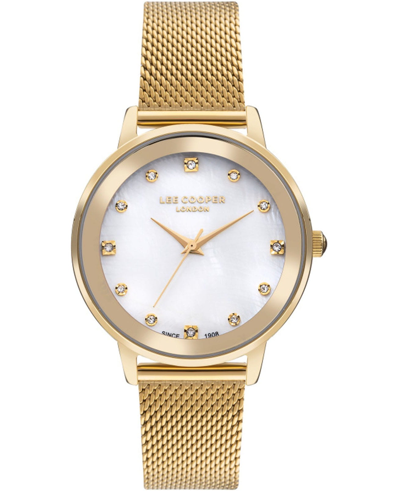 Lee Cooper Lee Cooper LC07875.120  LC07875.120 кварцевые женские часы перламутровый циферблат, браслет нержавеющая сталь с ip-покрытием — вид спереди