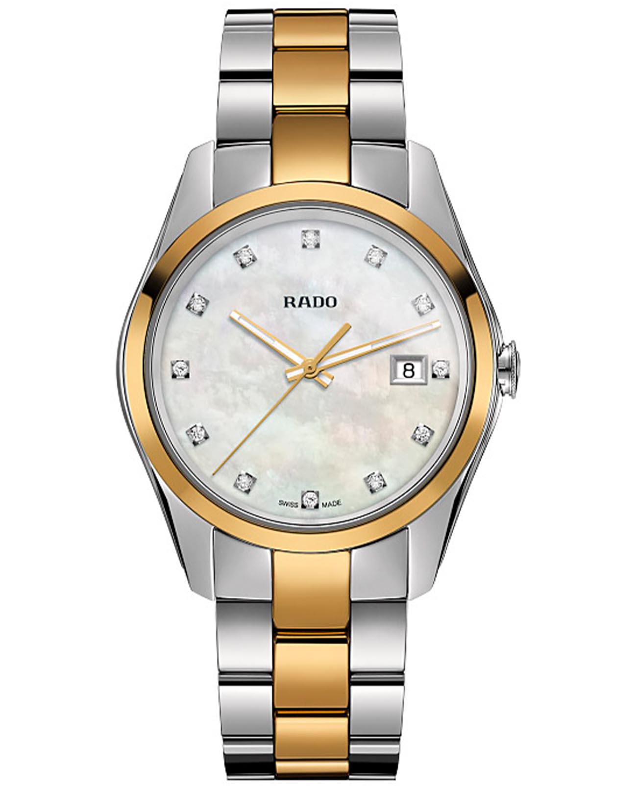 Rado Rado Hyperchrome R32188902  R32188902 кварцевые мужские часы перламутровый циферблат, браслет сталь + ceramos™ — вид спереди