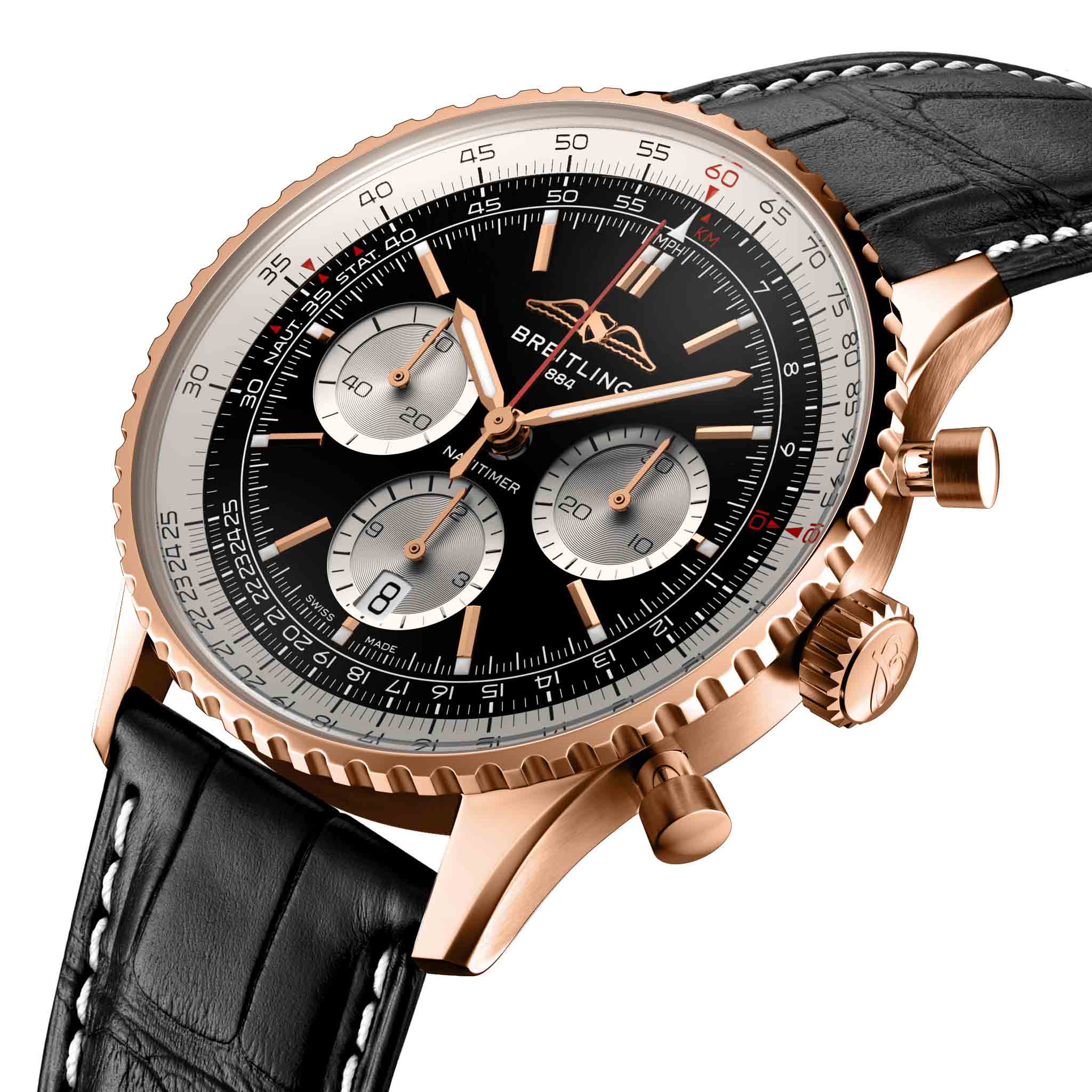 Breitling Breitling Navitimer B01 Chronograph 43 RB0138211B1P1 механические мужские часы часы крупный план черный циферблата