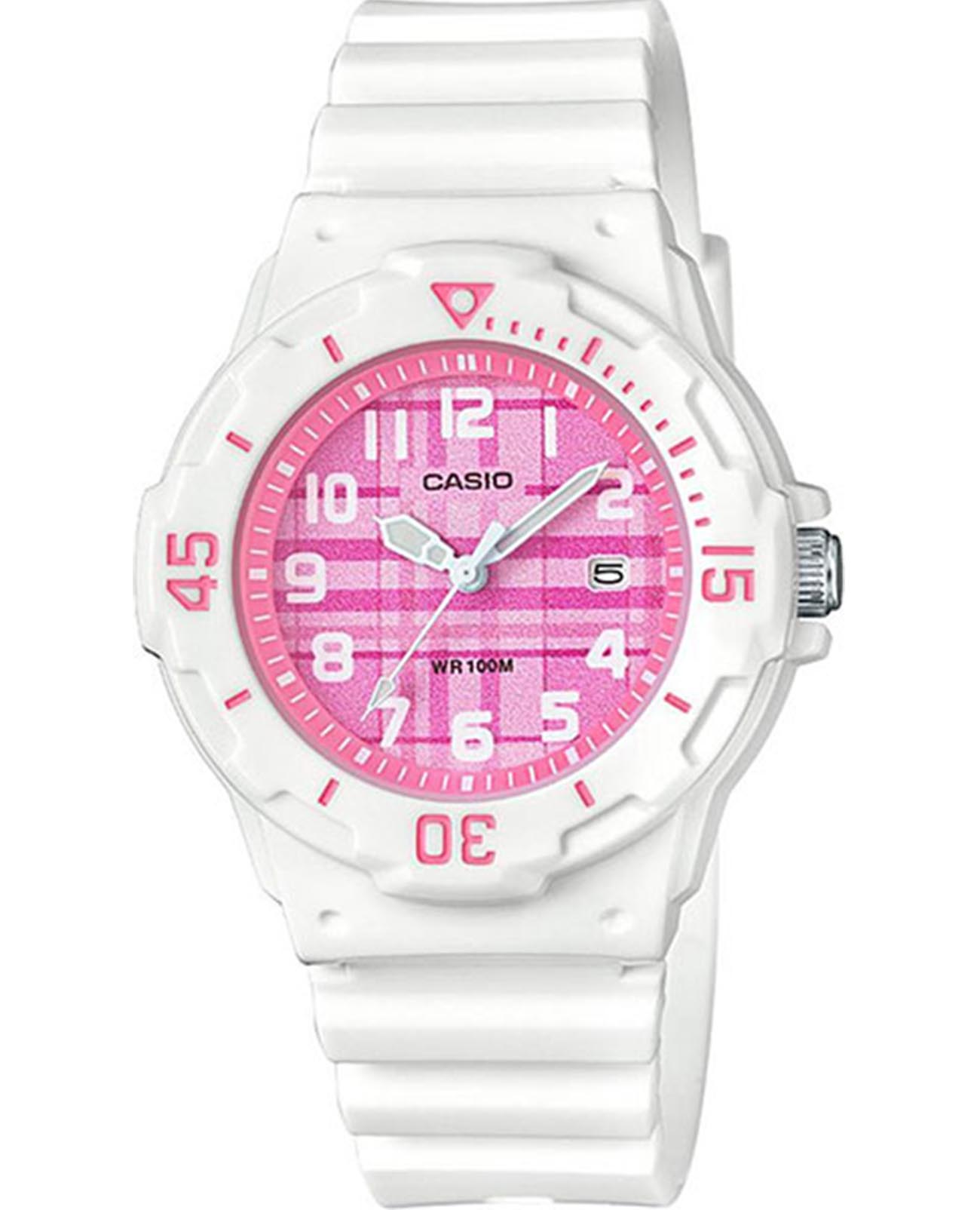Casio Casio Collection LRW-200H-4CVDF (LRW-200H-4C)  LRW-200H-4C кварцевые женские часы розовый циферблат, браслет пластик — вид спереди