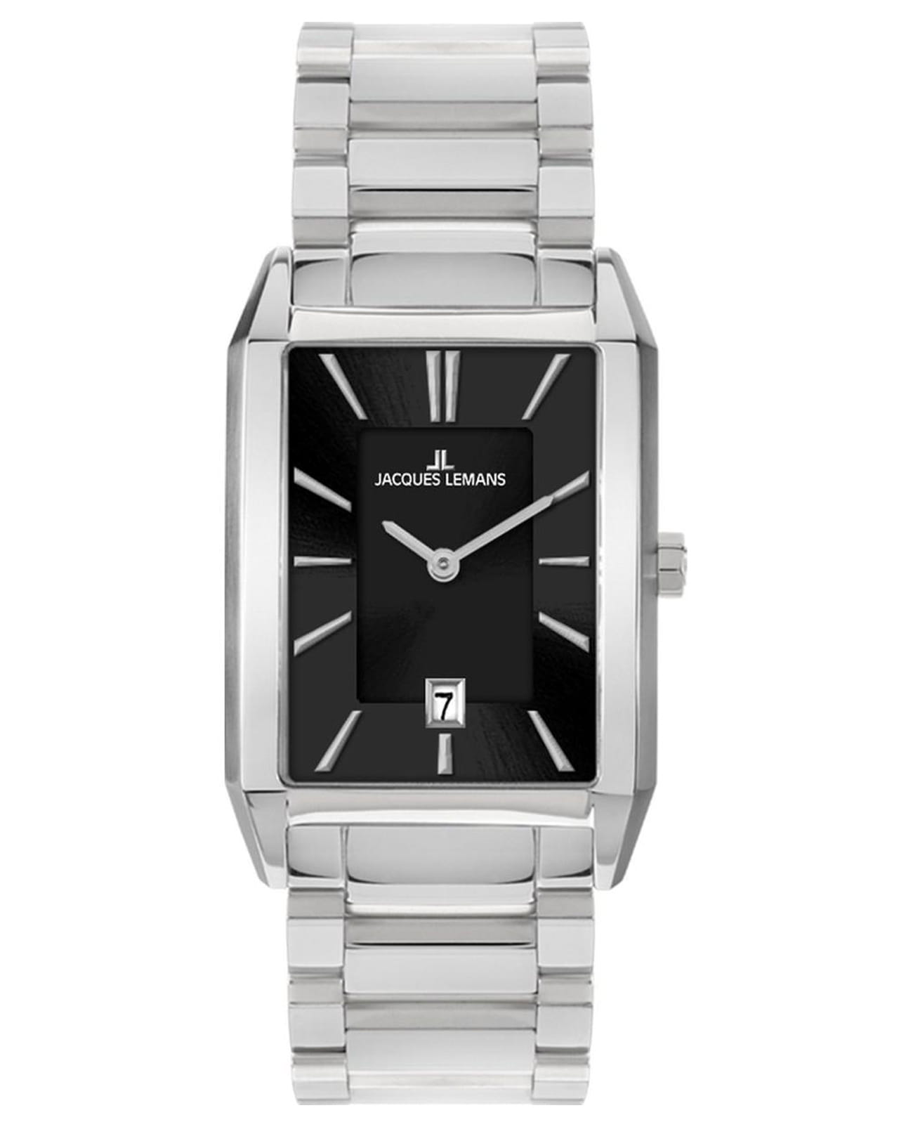 Jacques Lemans Jacques Lemans Classic 1-2160H  1-2160H кварцевые мужские часы черный циферблат, браслет нержавеющая сталь — вид спереди