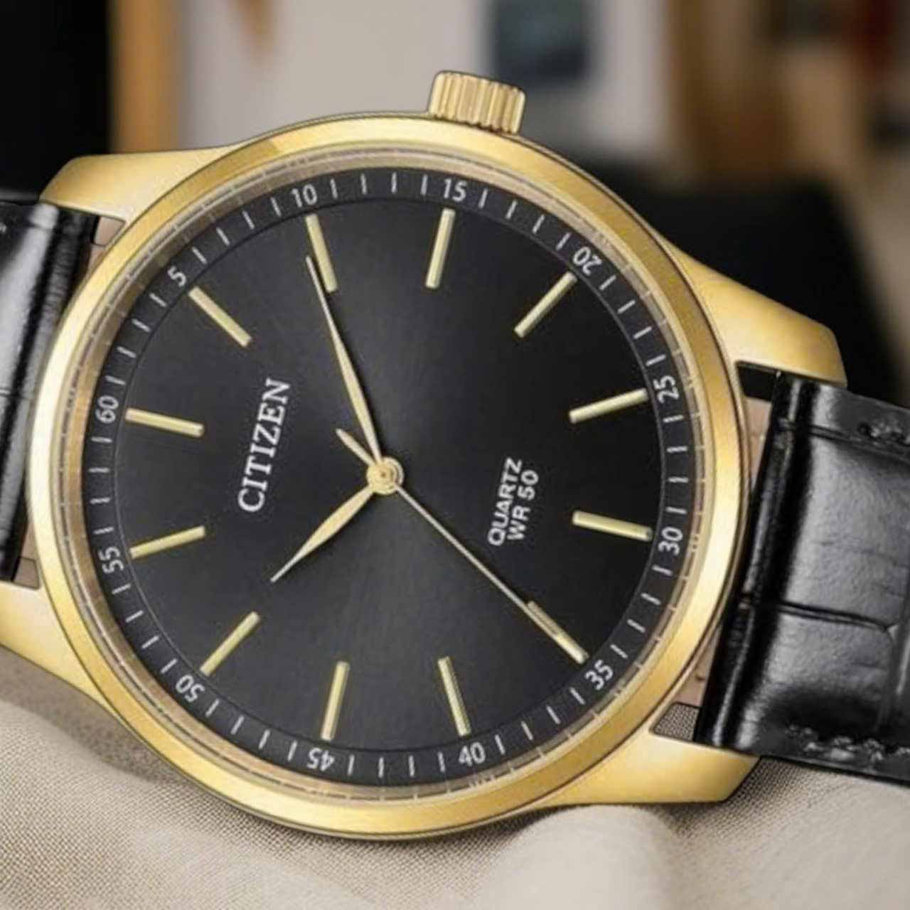 Citizen Citizen Quartz BH5002-02E,  япония мужские часы на браслете кожаный боковой вид