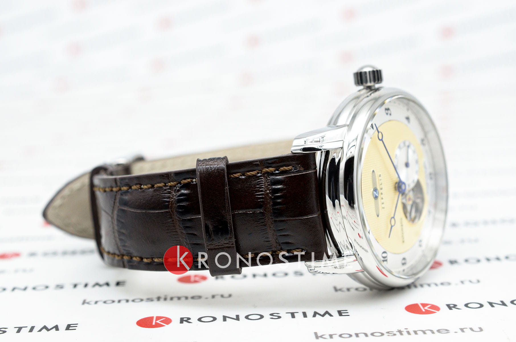 Zeppelin Zeppelin Fridrichshafen 85665,  германия мужские часы на браслете кожаный боковой вид