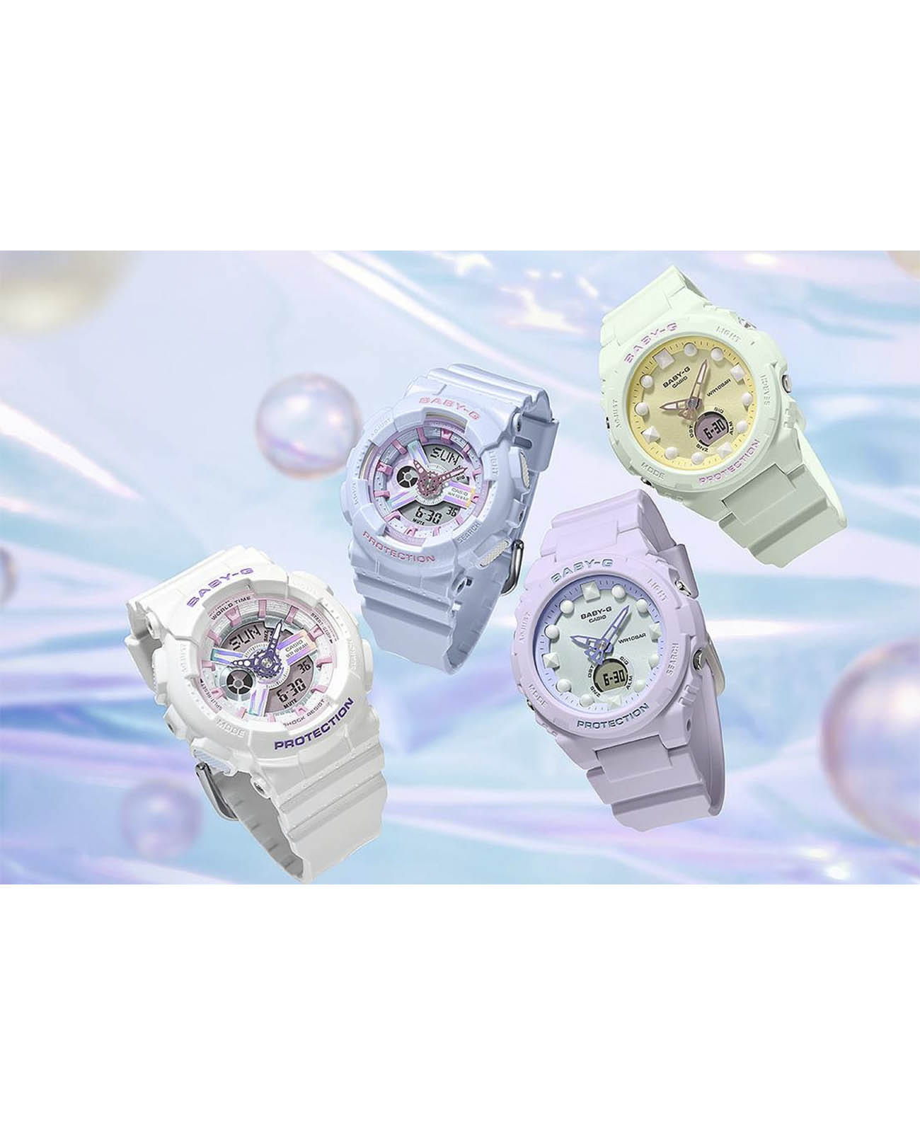 Casio Casio Baby-G BA-110FH-2ADR кварцевые женские часы часы крупный план фиолетовый циферблата