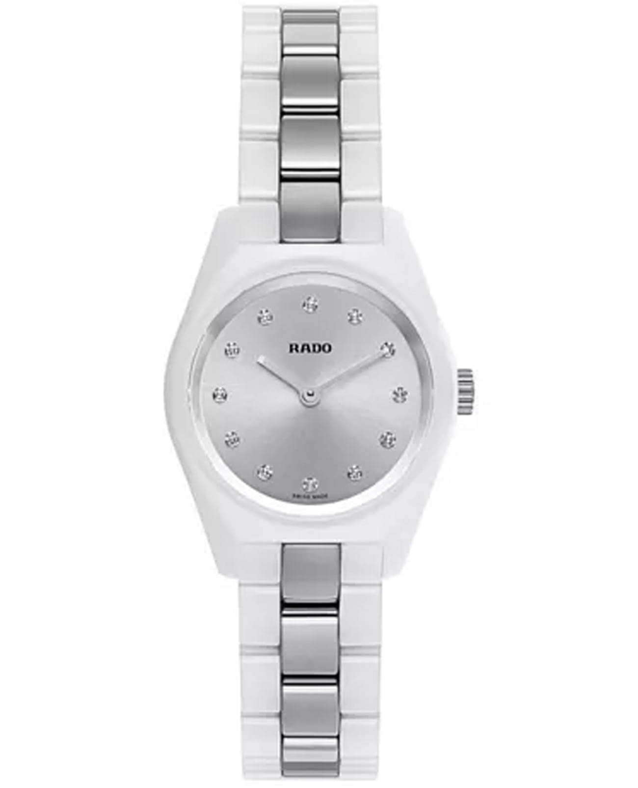 Rado Rado Specchio R31509712  R31509712 кварцевые женские часы серебристый циферблат, браслет керамика — вид спереди