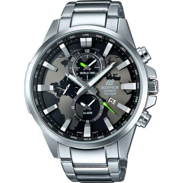 Casio Casio Edifice EFR-303D-1A EFR EFR-303D-1A кварцевые мужские часы черный циферблат, браслет 18-каратное желтое золото — вид спереди