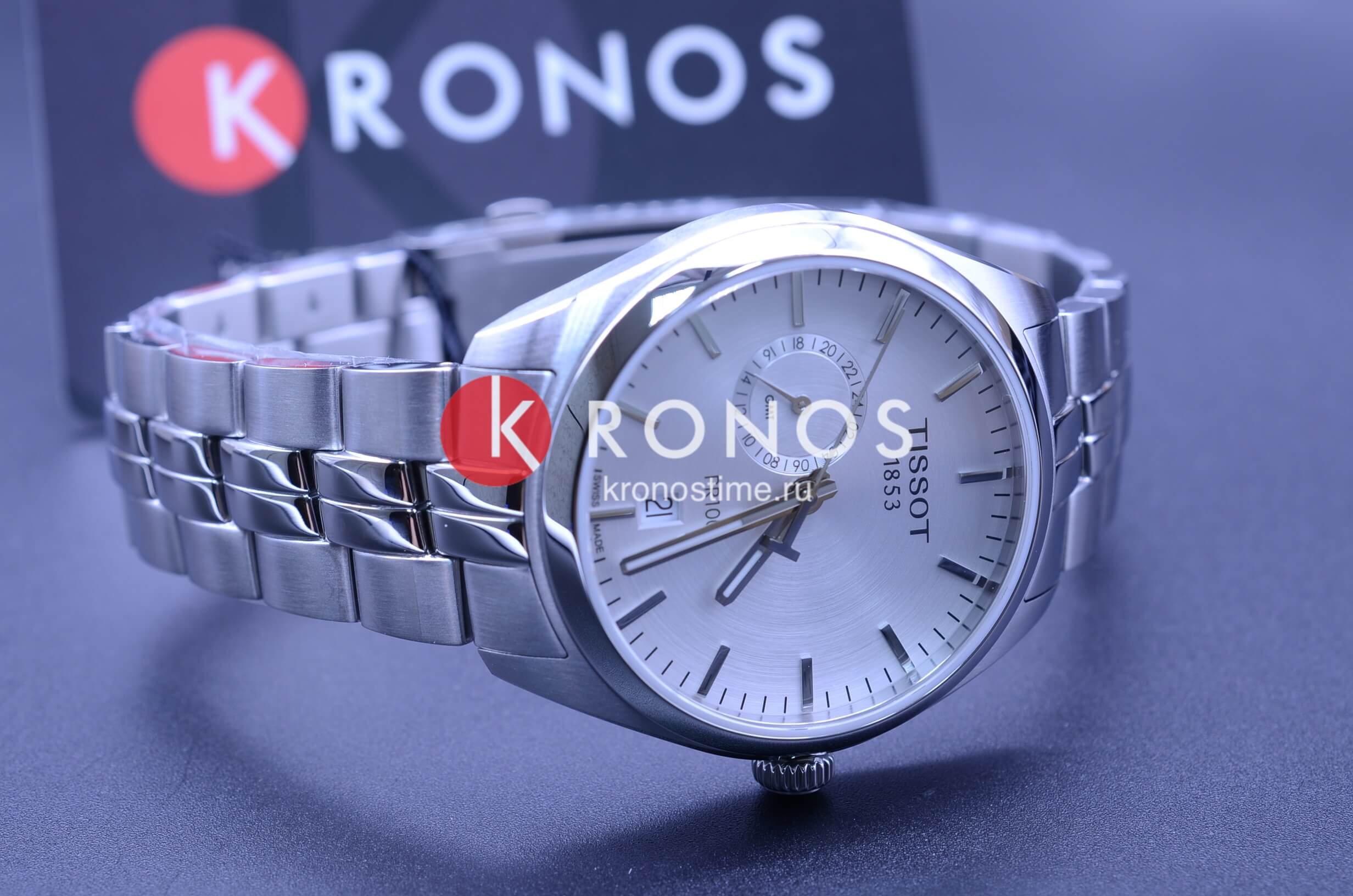 Tissot Tissot PR 100 Dual Time T101.452.11.031.00, t-classic швейцария мужские часы на браслете нержавеющая сталь боковой вид