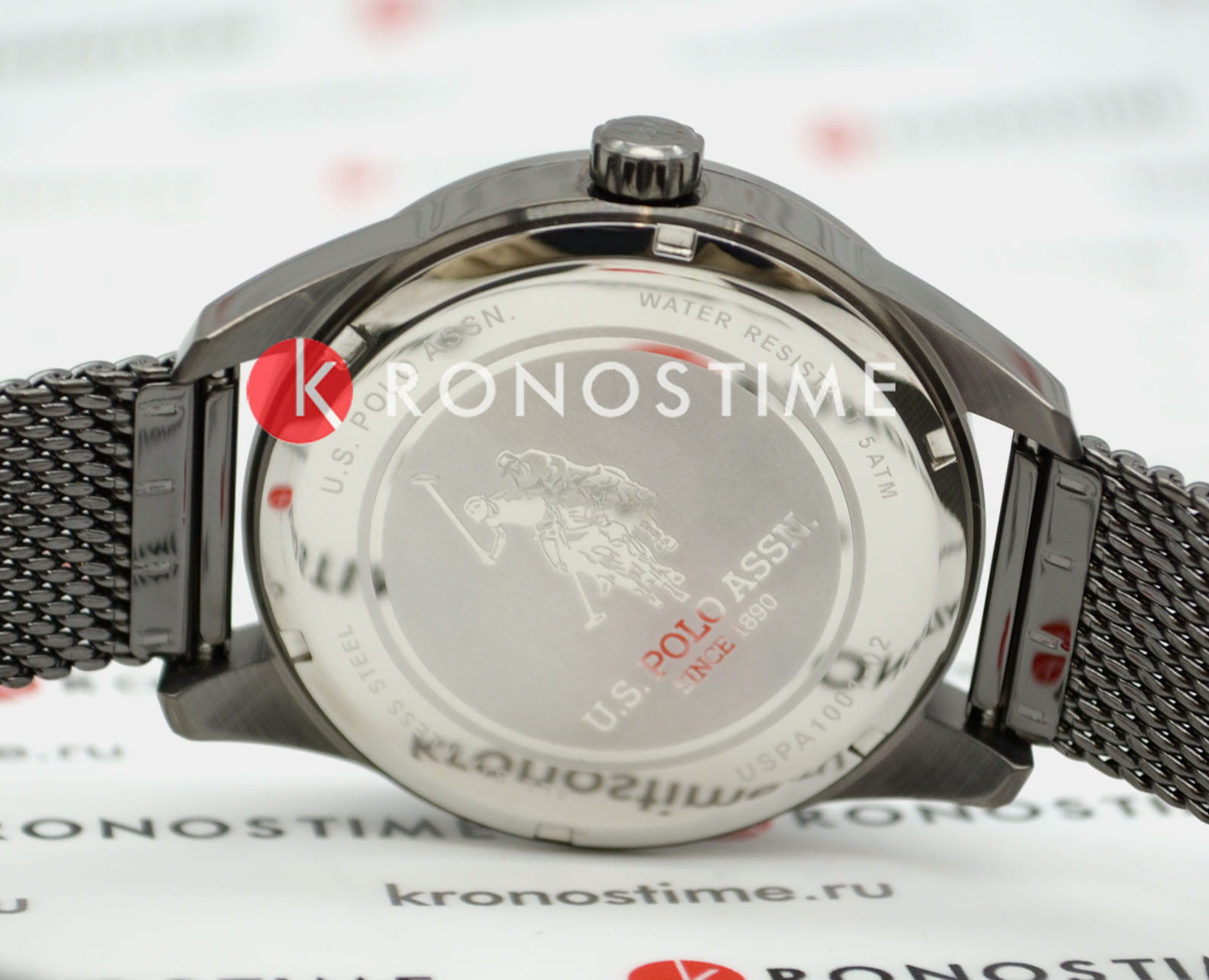 U.S. Polo Assn. U.S. Polo Assn. Fundamental USPA1001-02 кварцевые мужские часы часы крупный план синий циферблата