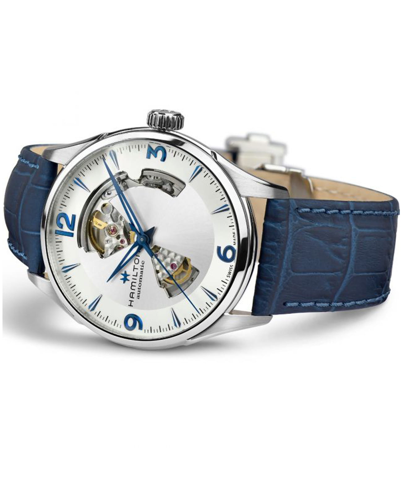 Hamilton Hamilton Jazzmaster Open Heart Auto H32705651, jazzmaster швейцария мужские часы на браслете кожаный боковой вид