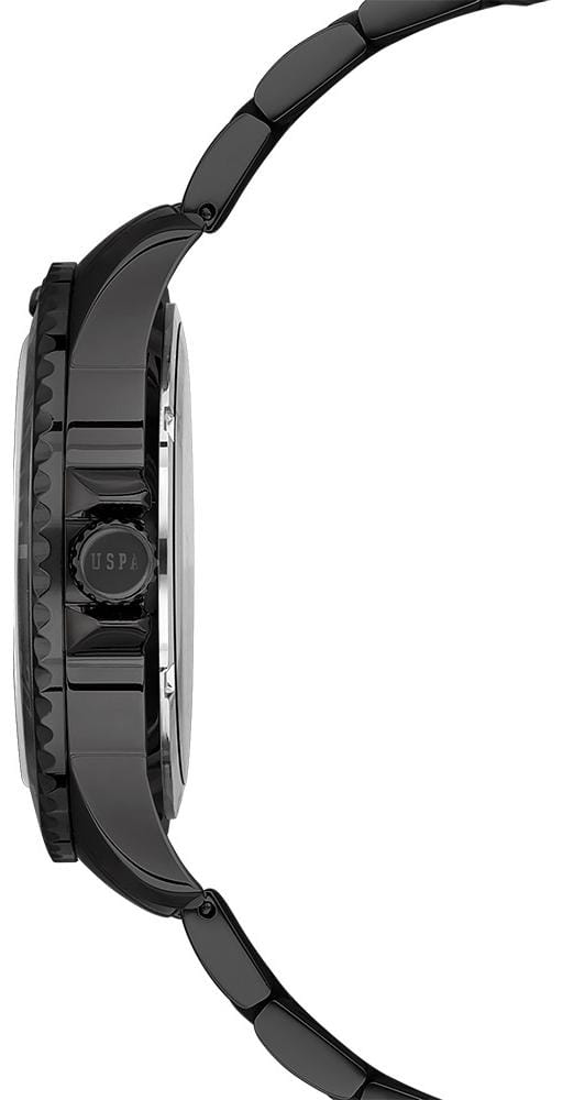 U.S. Polo Assn. U.S. Polo Assn. Fundamental USPA1048-01,  сша мужские часы на браслете нержавеющая сталь с ip-покрытием боковой вид