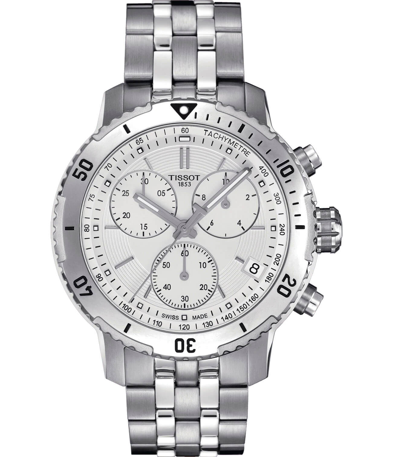 Tissot Tissot PRS 200 T067.417.11.031.01 PRS 200 T0674171103101 кварцевые мужские часы серый циферблат, браслет нержавеющая сталь — вид спереди