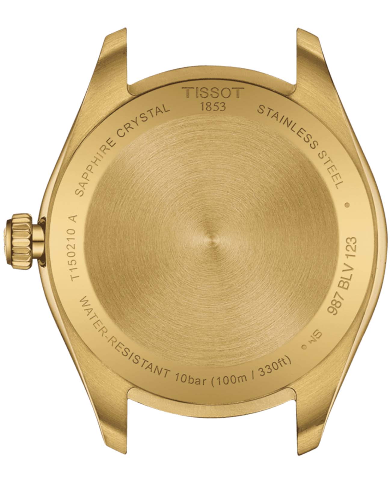 Tissot Tissot PR 100 T150.210.33.021.00, t-classic швейцария женские часы на браслете нержавеющая сталь с pvd-покрытием боковой вид