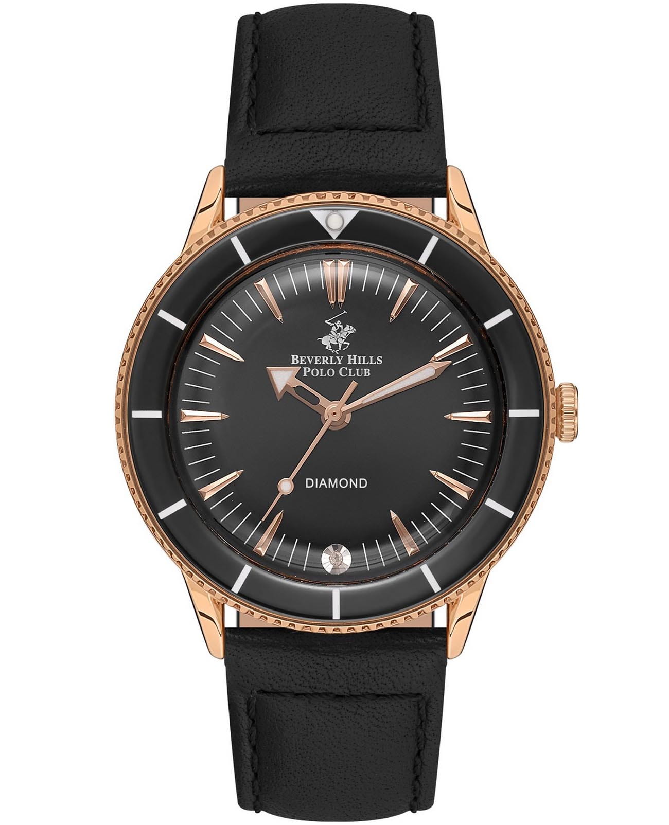 Beverly Hills Polo Club Beverly Hills Polo Club BP3580C.451  BP3580C.451 кварцевые женские часы черный циферблат, браслет кожаный — вид спереди