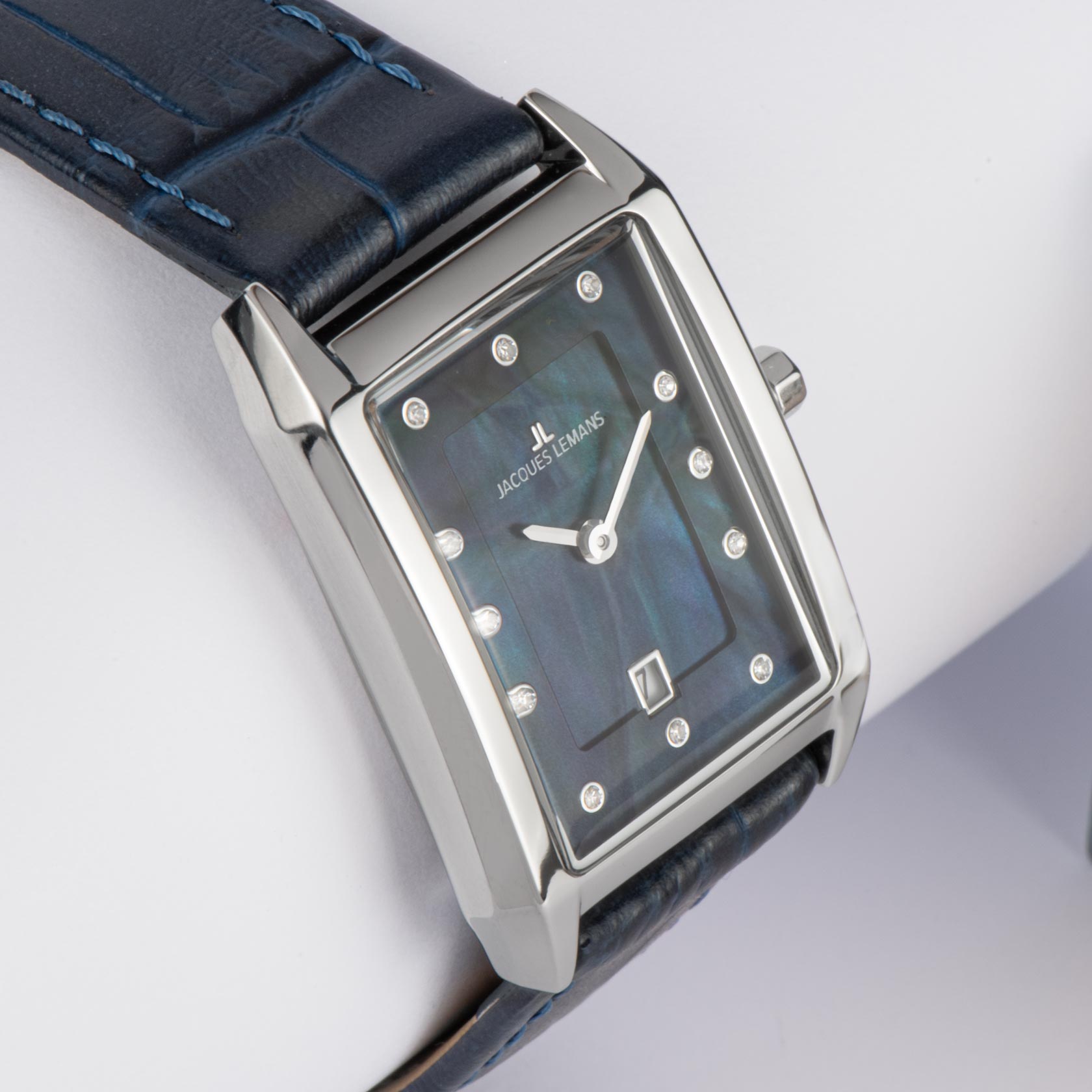 Jacques Lemans Jacques Lemans 1-2189C,  австрия женские часы на браслете кожаный боковой вид