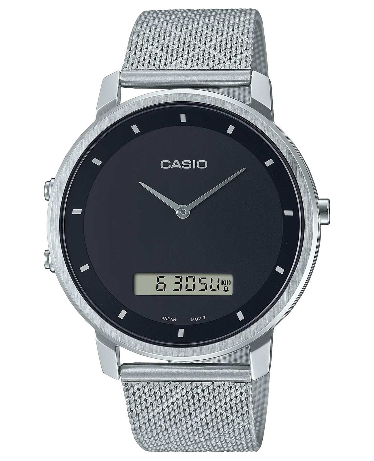 Casio Casio Collection MTP-B200M-1E  MTP-B200M-1E кварцевые мужские часы черный циферблат, браслет нержавеющая сталь — вид спереди