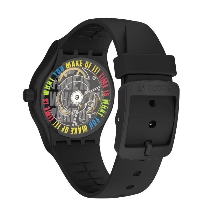 Swatch SO30B400 мужские часы застежка крупным планом