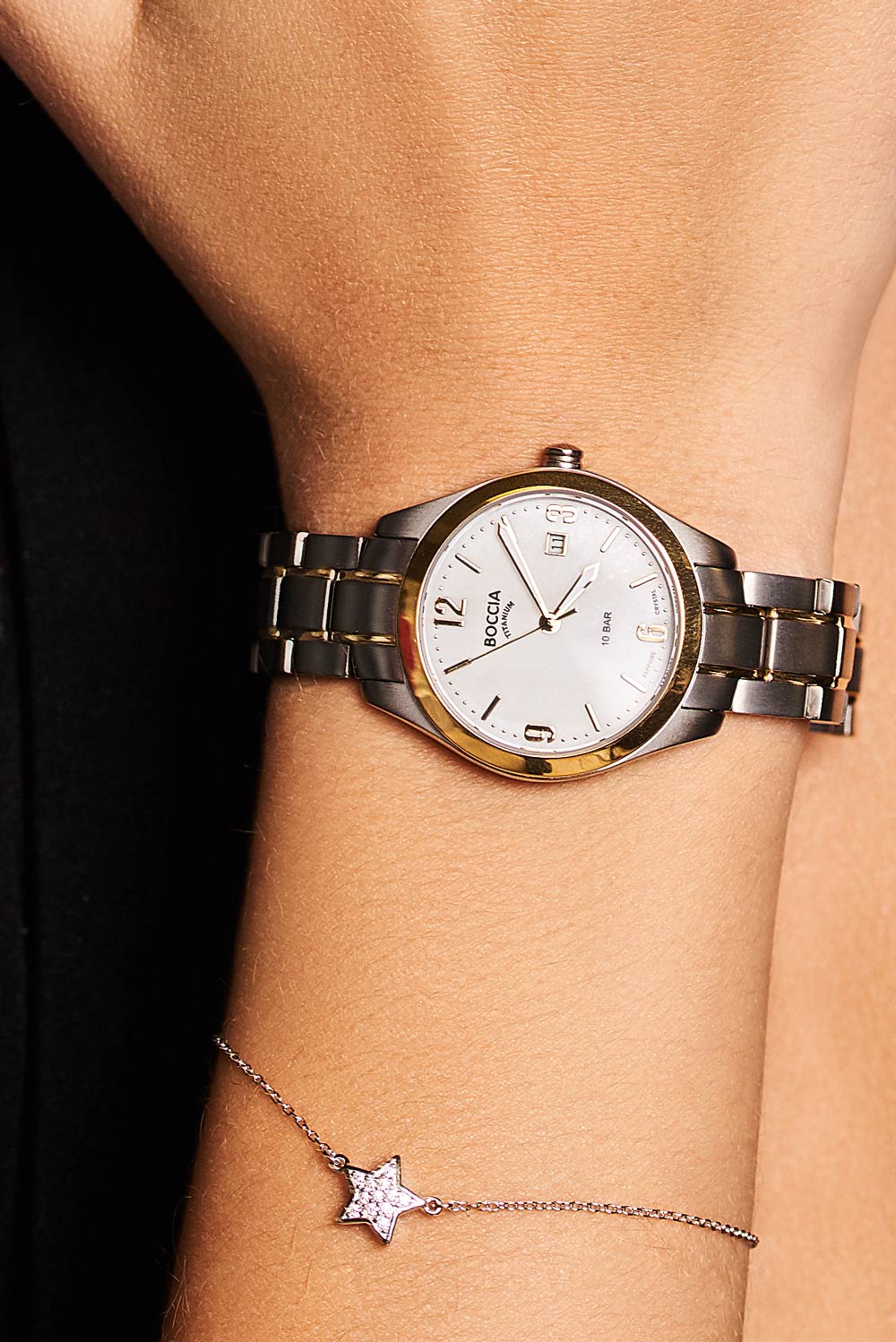 Boccia Titanium Boccia Titanium 3317-03,  германия женские часы на браслете титановый c pvd покрытием боковой вид