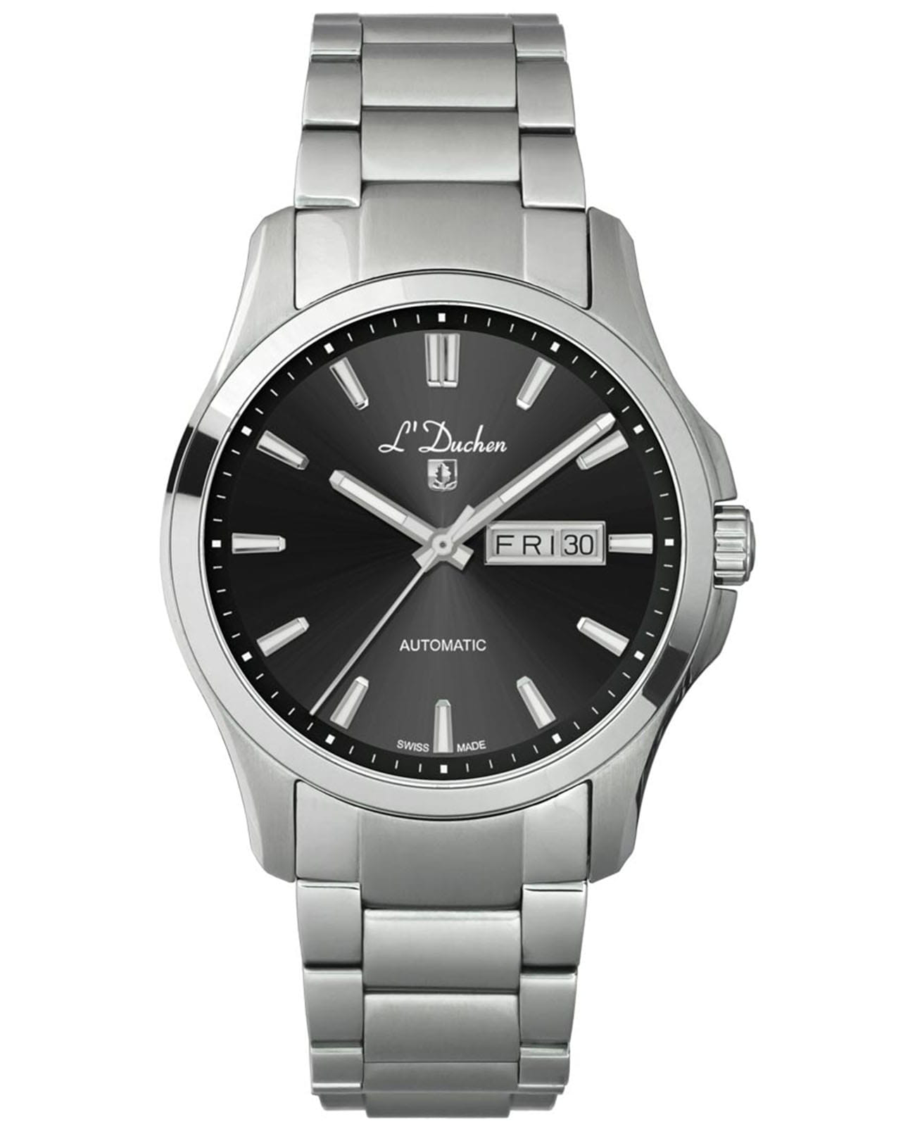 L'Duchen L'Duchen Dynamique D263.10.31  D 263.10.31 механические мужские часы черный циферблат, браслет нержавеющая сталь — вид спереди