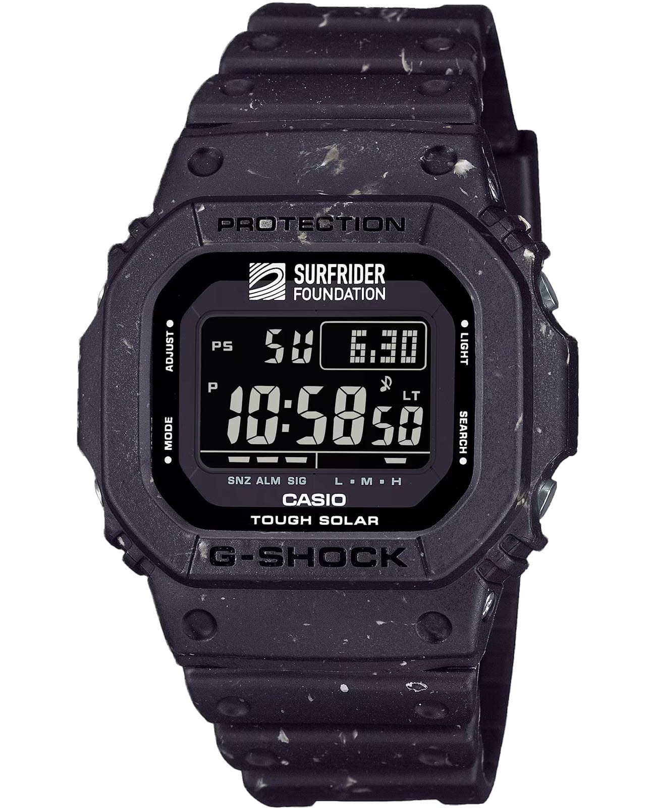 Casio Casio G-Shock G-5600SRF-1DR (G-5600SRF-1) G G-5600SRF-1 электронные мужские часы черный циферблат, браслет пластик — вид спереди