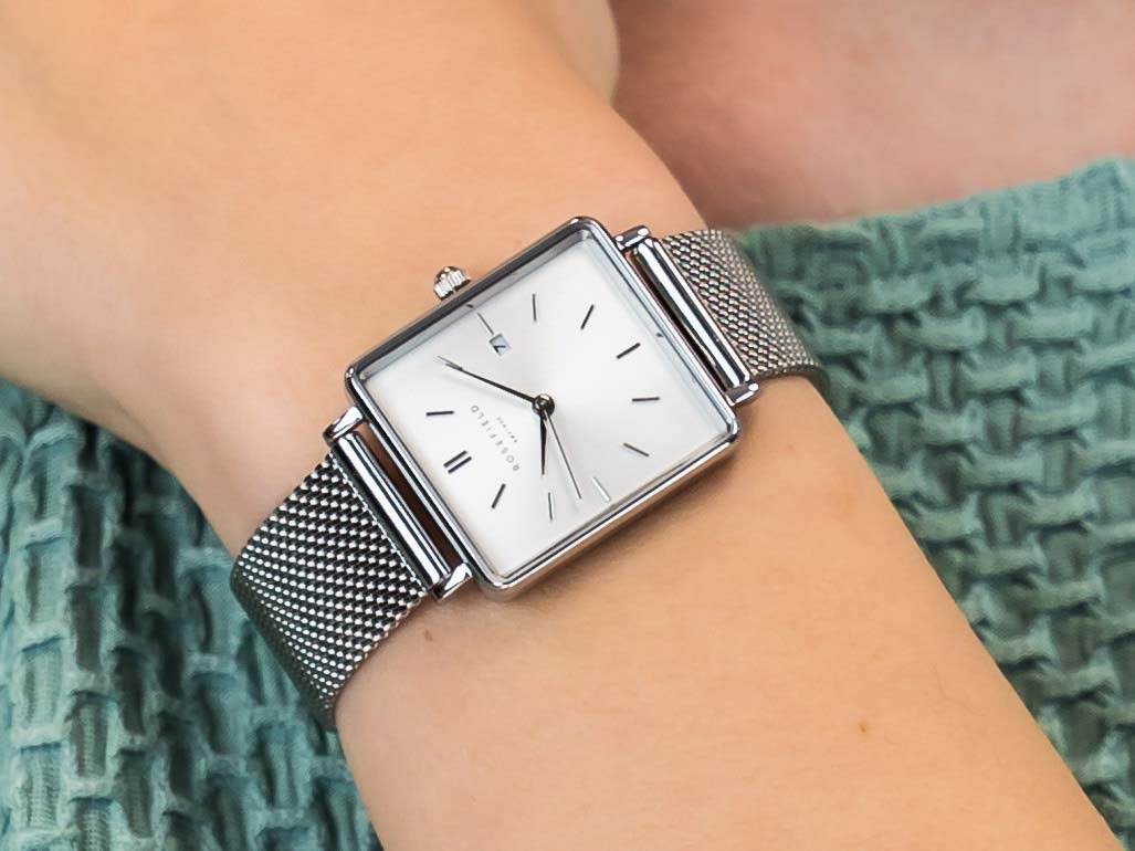 Rosefield Rosefield The Boxy QWSS-Q02  - задняя крышка металл сталь корпуса, сша часы