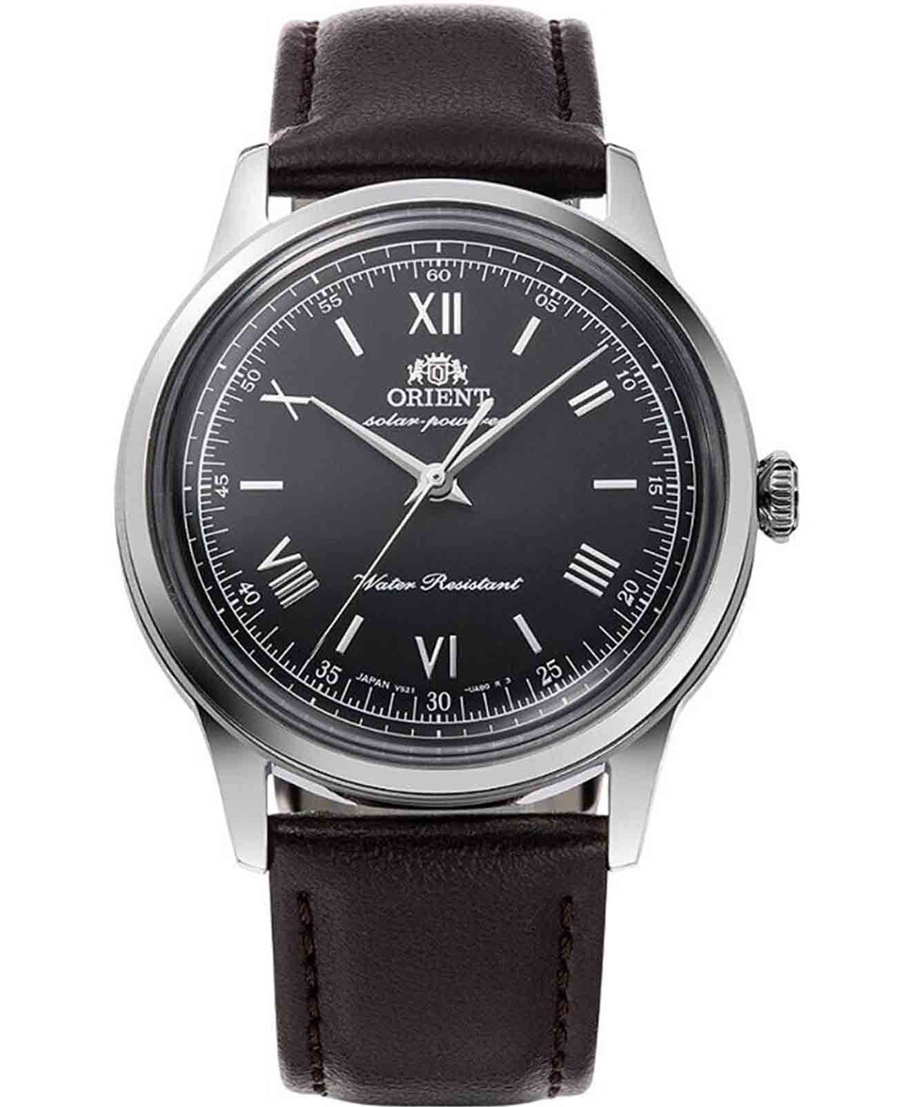 Orient Orient Bambino RA-WK0004L (RN-WK0004L)  RA-WK0004L кварцевые мужские часы черный циферблат, браслет кожаный — вид спереди