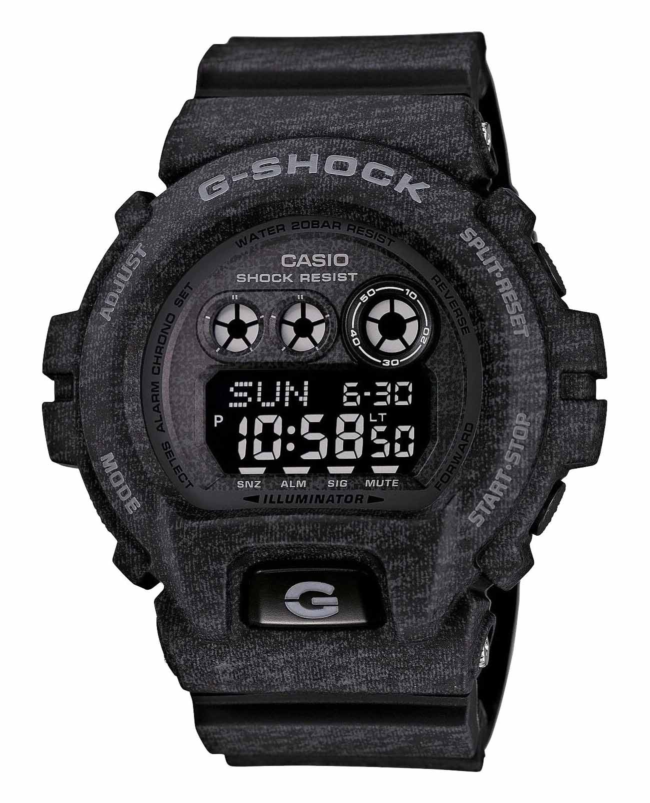 Casio Casio G-Shock GD-X6900HT-1ER  GD-X6900HT-1ER электронные мужские часы черный циферблат, браслет пластик — вид спереди