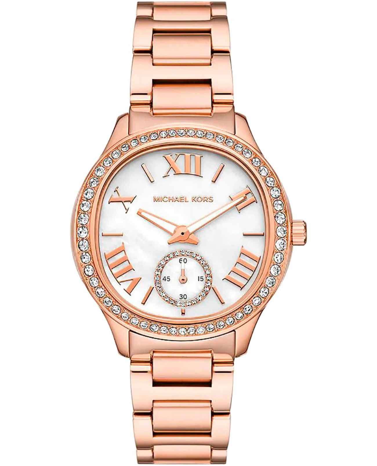 Michael Kors Michael Kors Sage MK4806  MK4806 кварцевые женские часы перламутровый циферблат, браслет нержавеющая сталь с pvd-покрытием — вид спереди