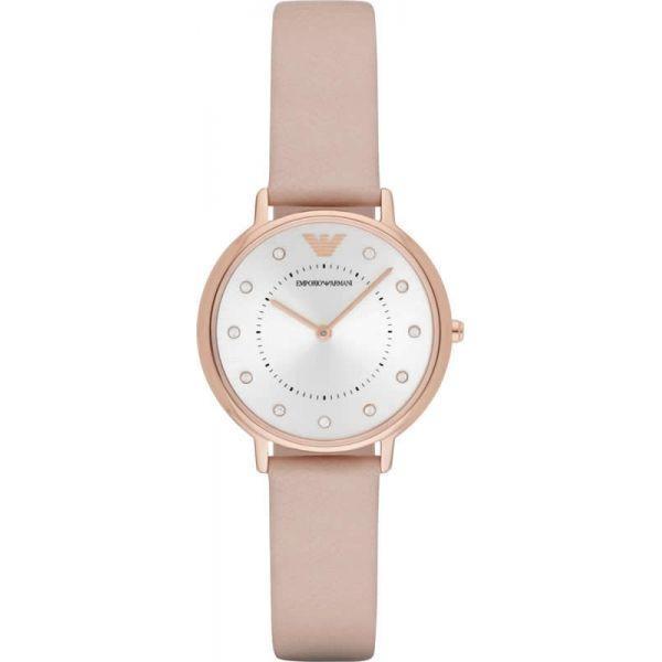 Emporio Armani Emporio Armani AR2510  AR2510 кварцевые женские часы серый циферблат, браслет кожа + текстиль — вид спереди