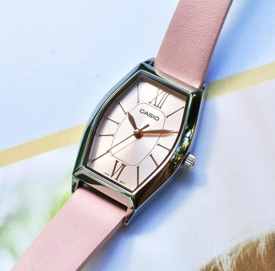 Casio Casio Collection LTP-E167L-4A кварцевые женские часы часы крупный план розовый циферблата