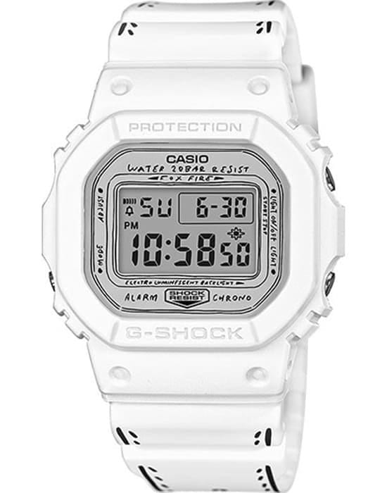 Casio Casio G-Shock DW-5600YU-7J DW-5600 DW-5600YU-7J электронные мужские часы серый циферблат, браслет пластик — вид спереди