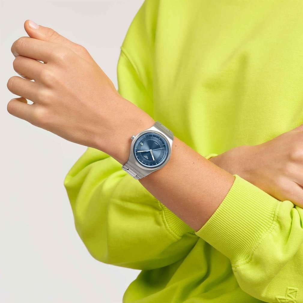Swatch Swatch Irony Sistem51 YIS435G мужские часы синий циферблат на запястье