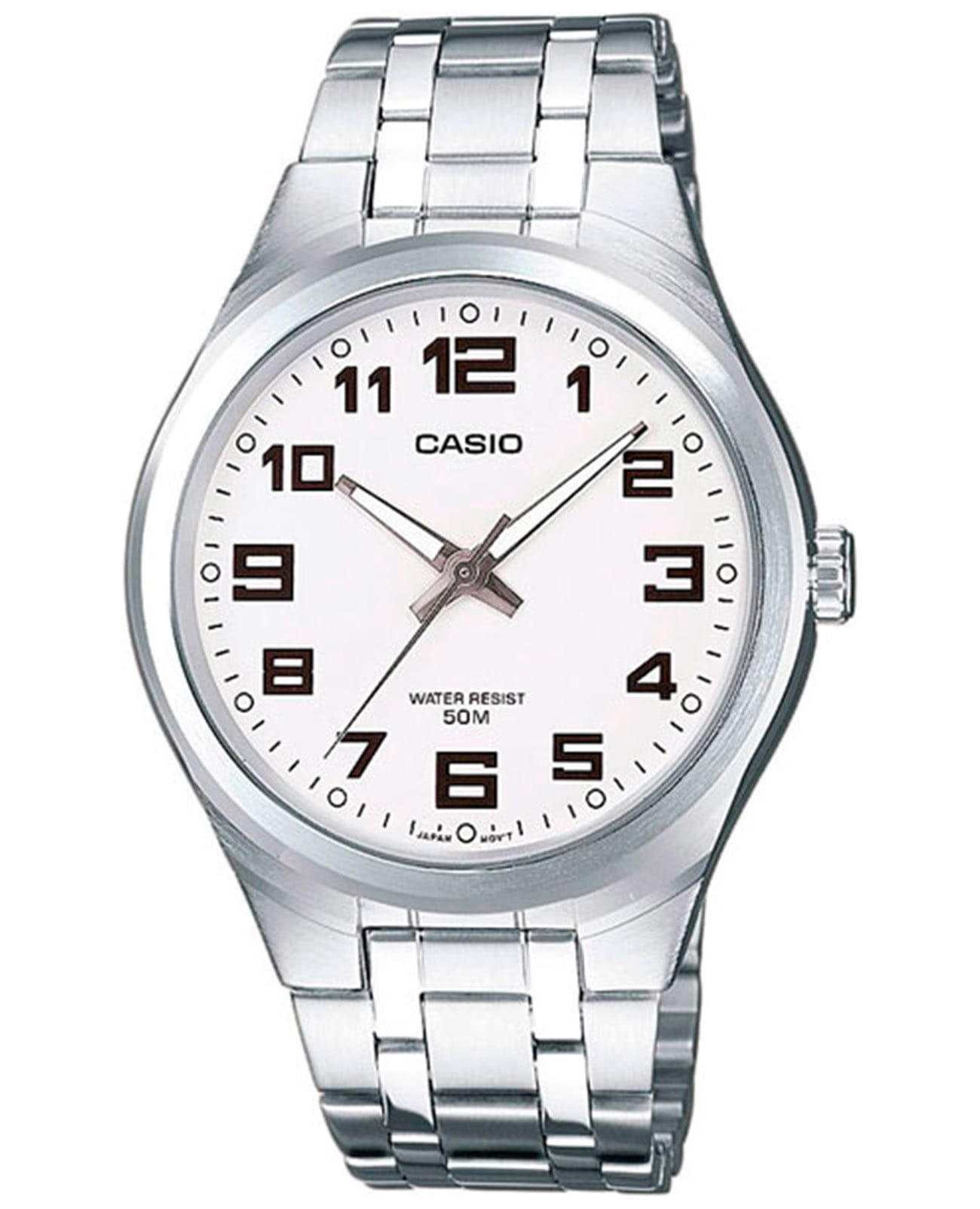 Casio Casio Collection MTP-1310PD-7B  MTP-1310PD-7B кварцевые мужские часы белый циферблат, браслет нержавеющая сталь — вид спереди